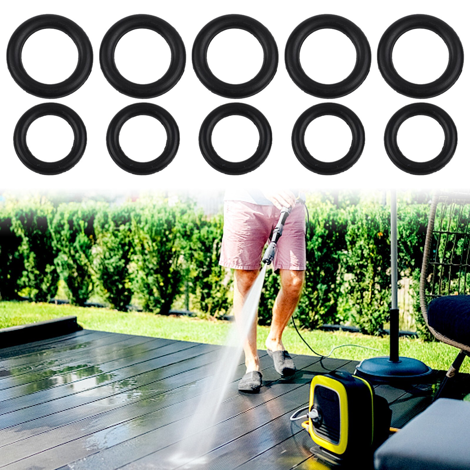 Pressure Washer O-ring Accessories Cleaning Hose Ring Kit NBR Rubber 50pcs
