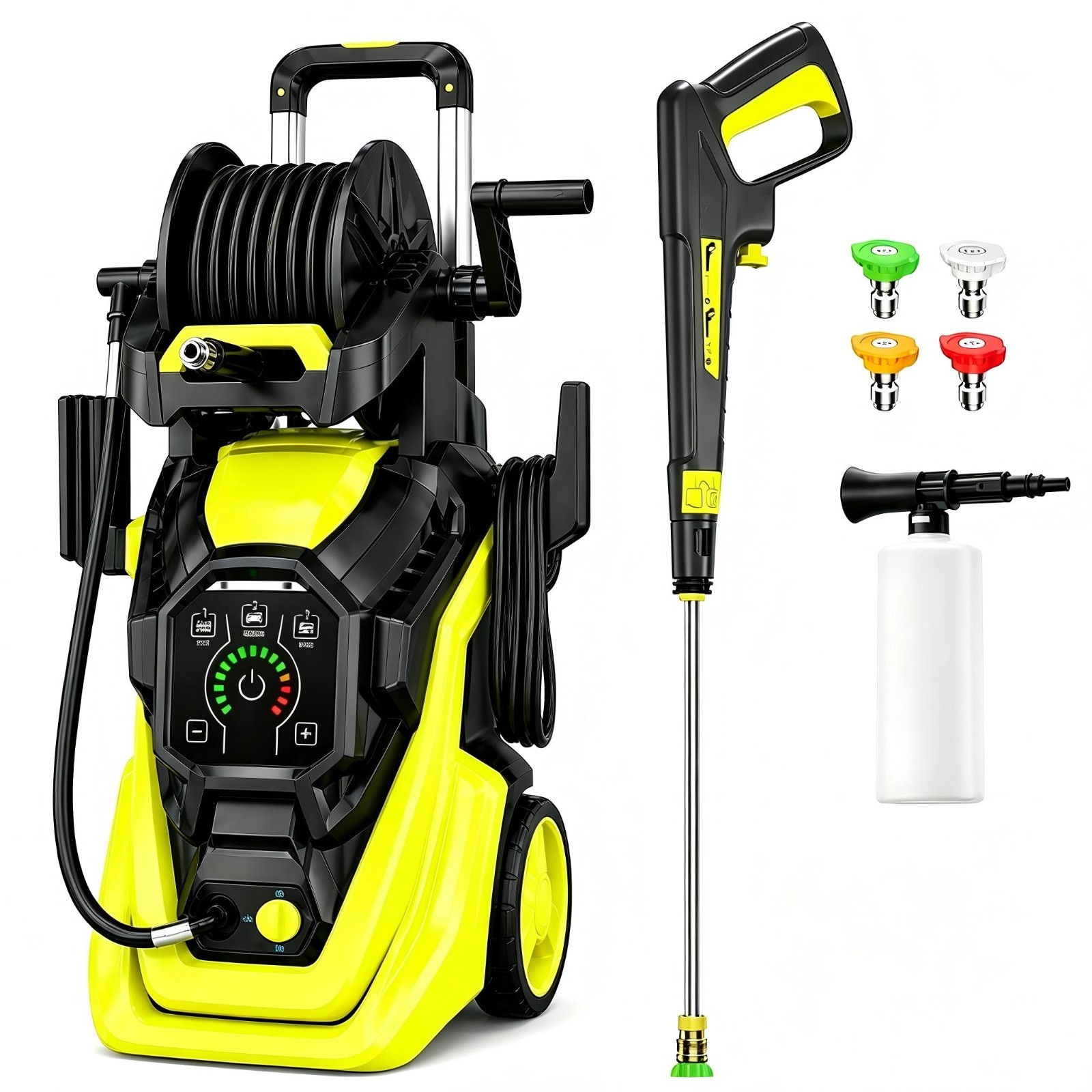 Pressure Washer 5560PSIMAX 3.0GPM, 15-Level Touch Control, 4 Nozzles, for Yard