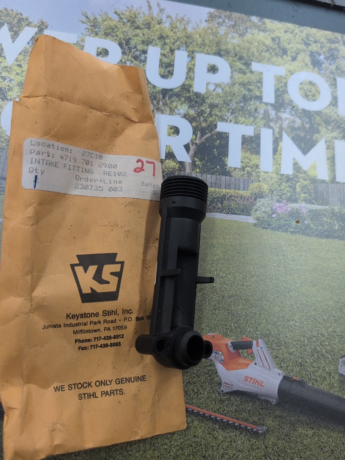 STIHL 4719-701-2900 INTAKE FITTING OEM NOS RE102 RE104 RE106 PRESSURE WASHER