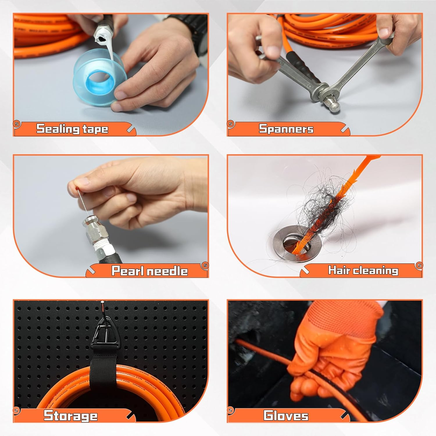 Sewer Jetter Kit for Pressure Washer 100Ft,5800Psi Drain Cleaner Hose 1/4 Inch N