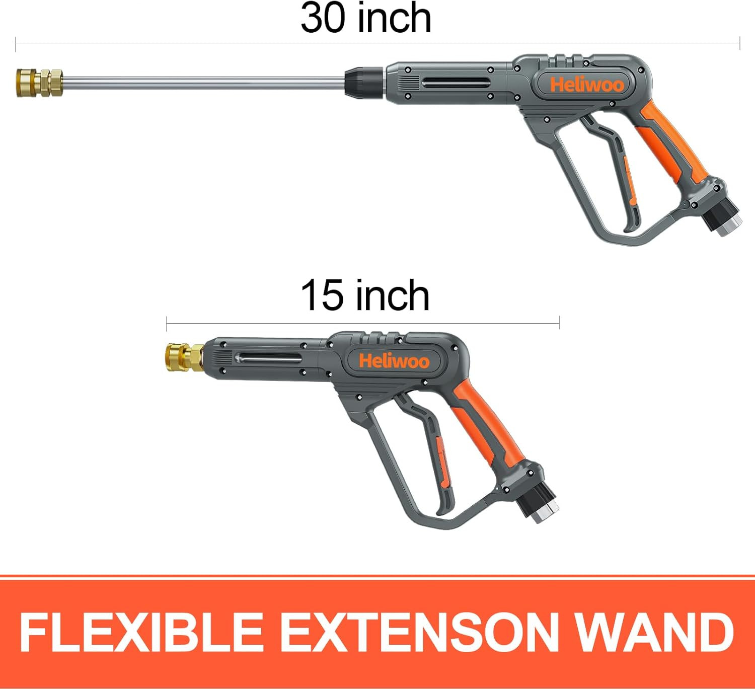 High Pressure Washer Gun with Swivel Ends, Power Washer Gun with M22 14Mm & 15Mm