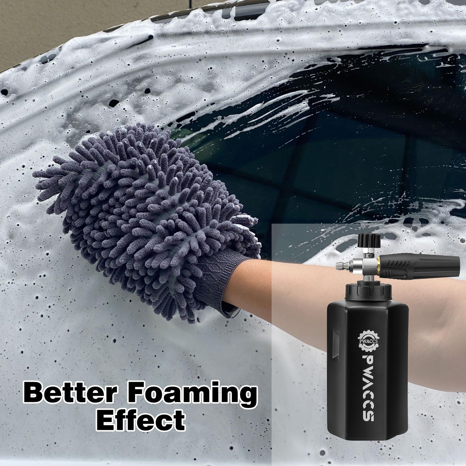 Pressure Washer Foam Cannon Gun, Short Power Washer Wand, 1.5 Liter