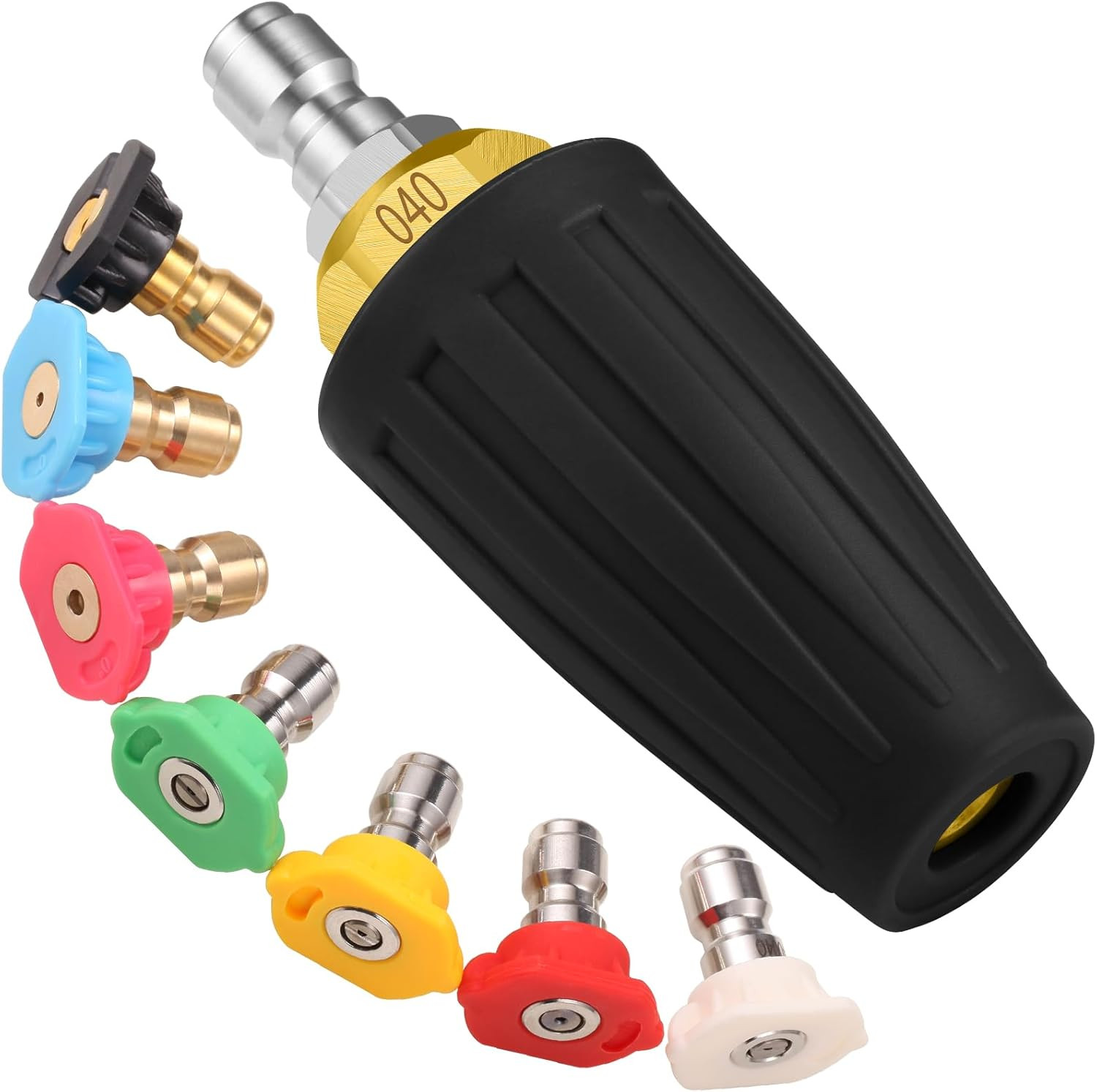 4000 PSI Turbo Nozzle Pressure Washer Tips Kit, 1/4″ Quick Connect, 7 Nozzles (0