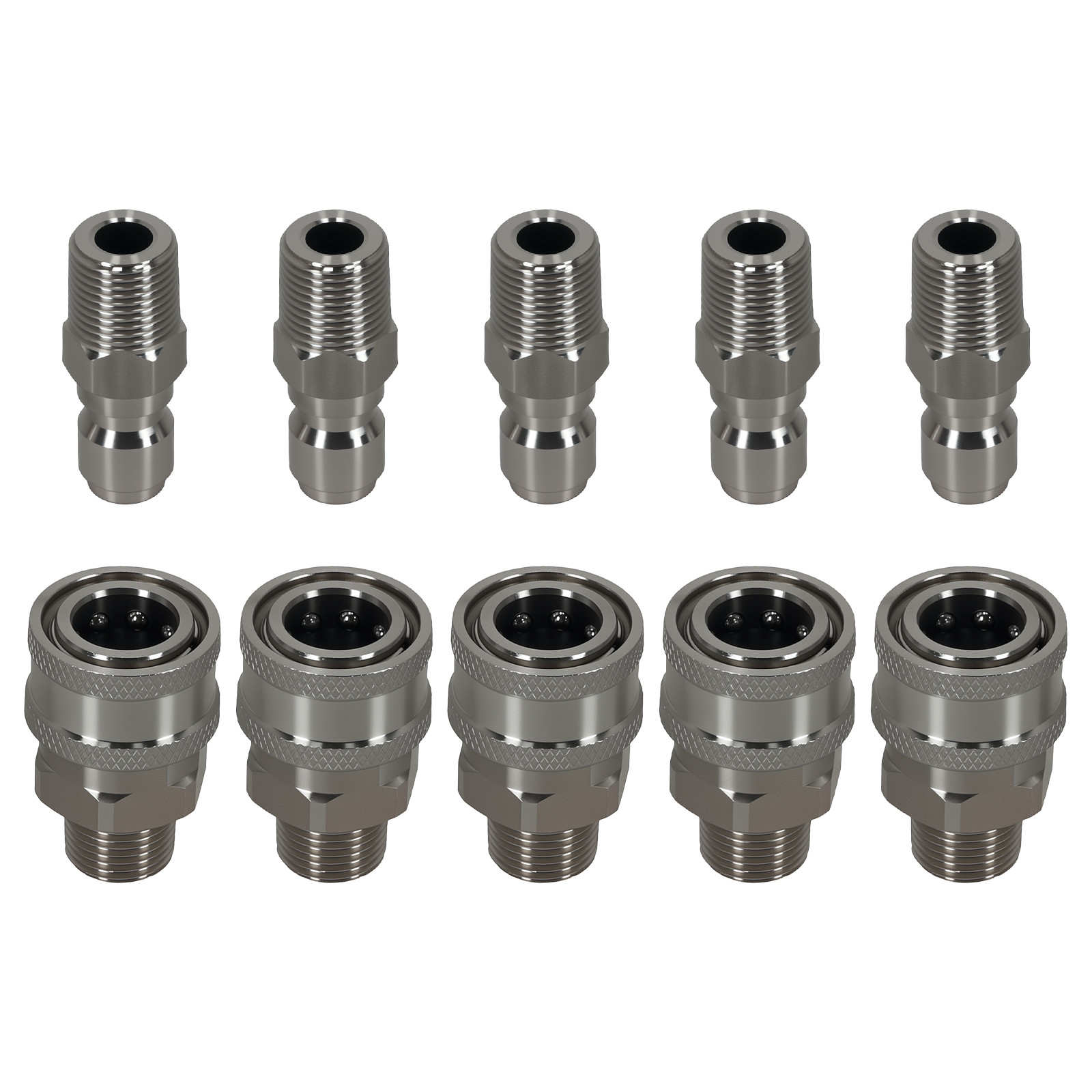 10* 3/8″ NPT Pressure Washer Fitting Quick Connect Adapter Plug Socket Stainless