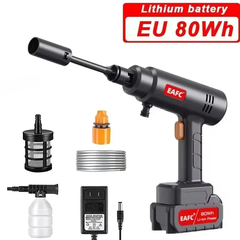 EAFC 60Bar Electric Cordless Car Wash Gun Foam Spray High Pressure Cleaner