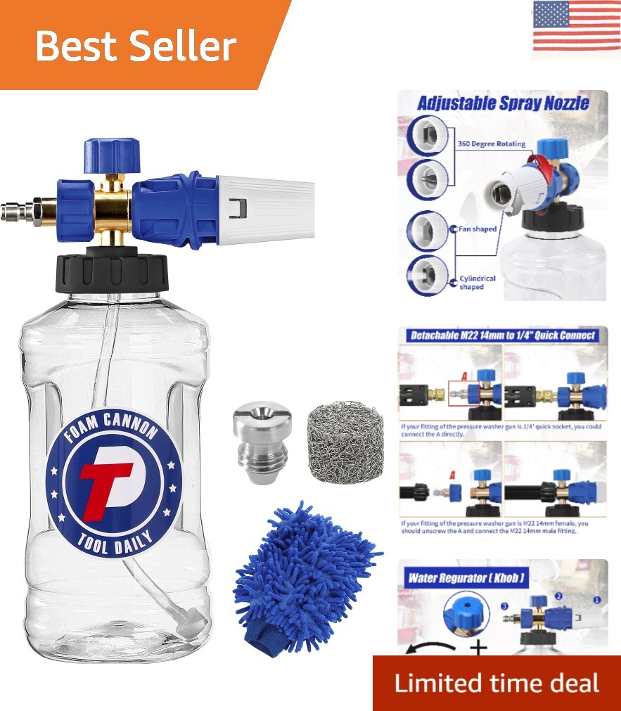 Efficient Foam Cannon for Multipurpose Cleaning – Upgraded Features Included