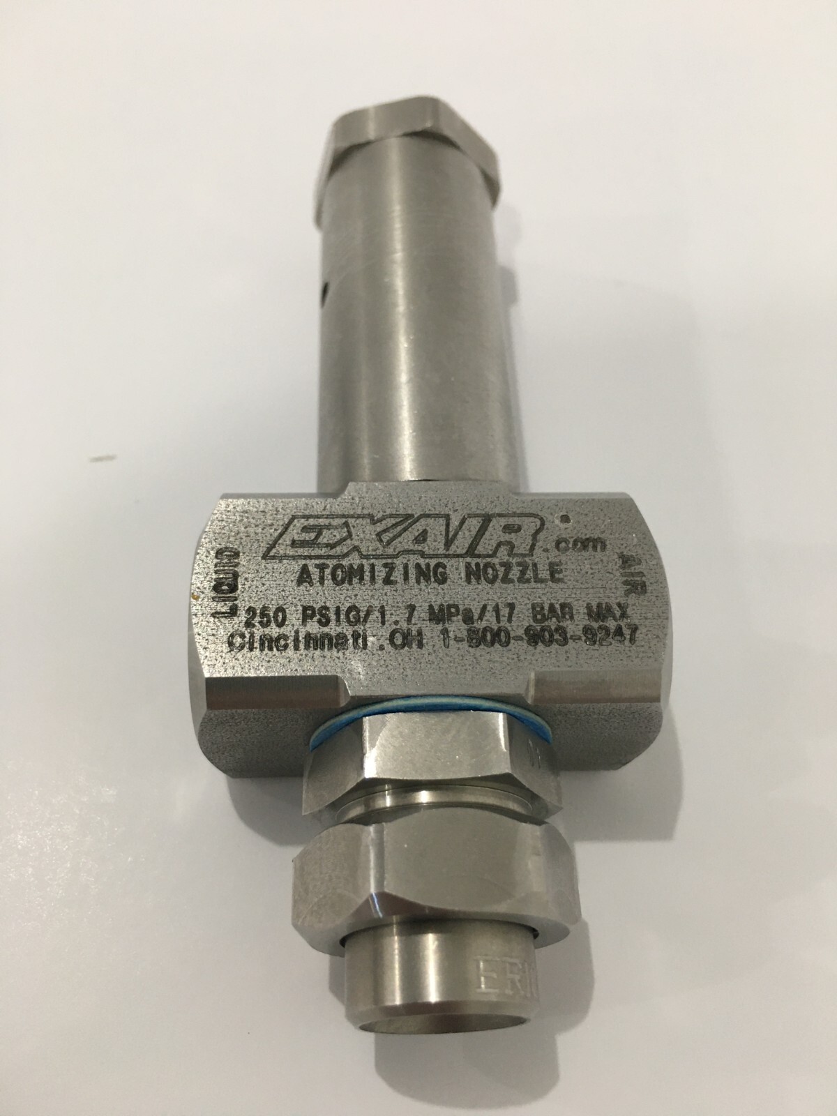 EXAIR Atomizing Spray Nozzle: Pressure, Low, 1 to 3.8 gph, 8″ Diameter