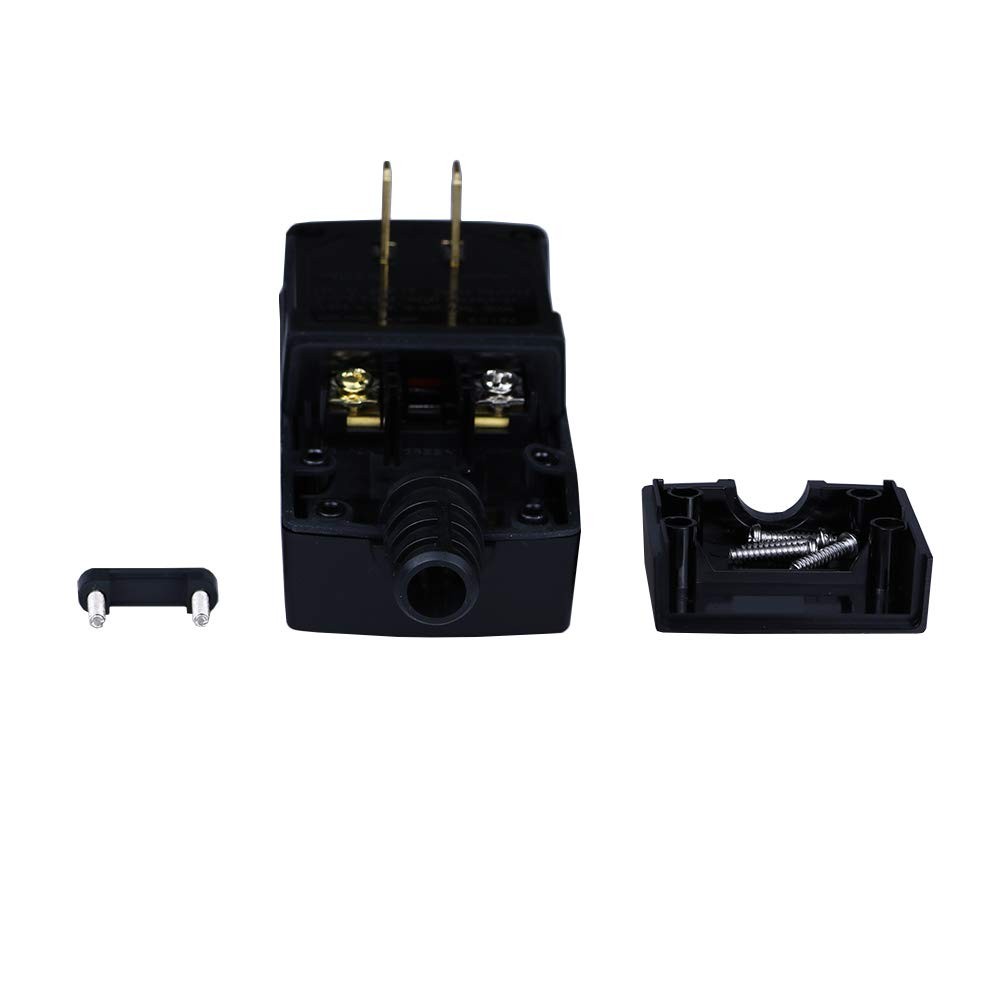 GFCI Replacement Plug Assembly 2 Prong Wires 15 Amp Waterproof Electrical Cor…