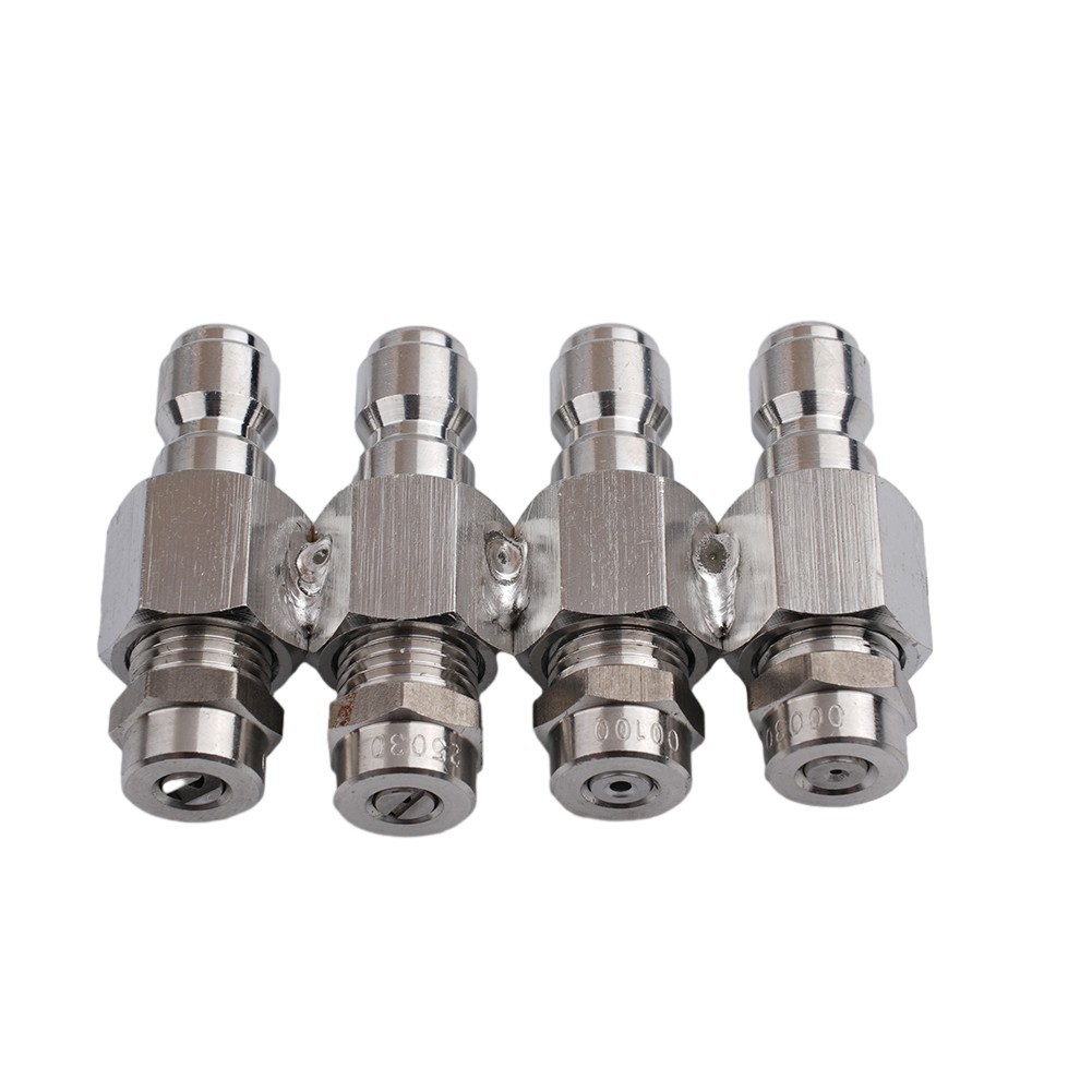 Pressure Washer Nozzle Kit 4 Way Tip Holder 1/4 Inch Quick Connect Soft Wash