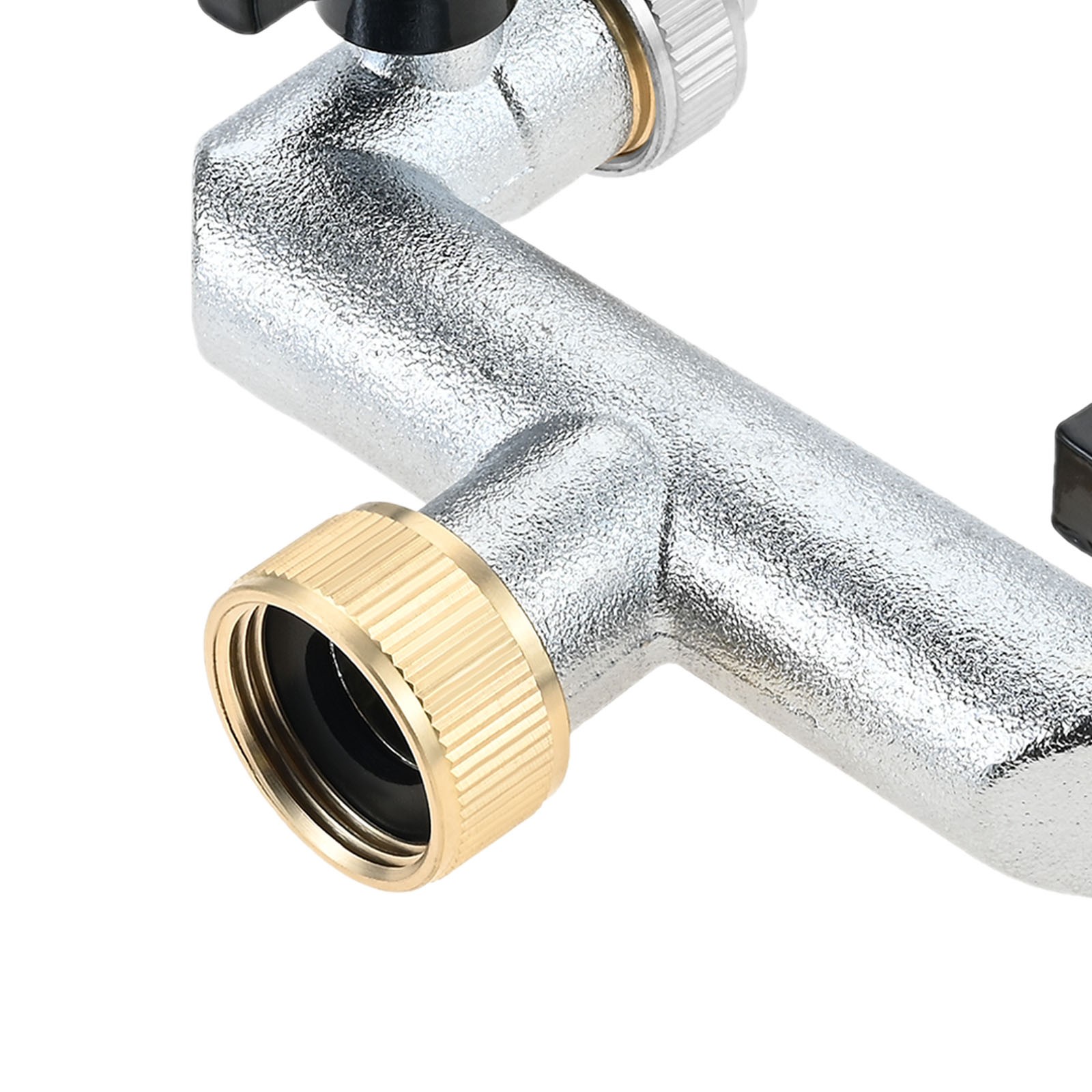 2-Way Tap Water Connection Distributor Kit Brass Parts 3/4″ with Shut-off Valve