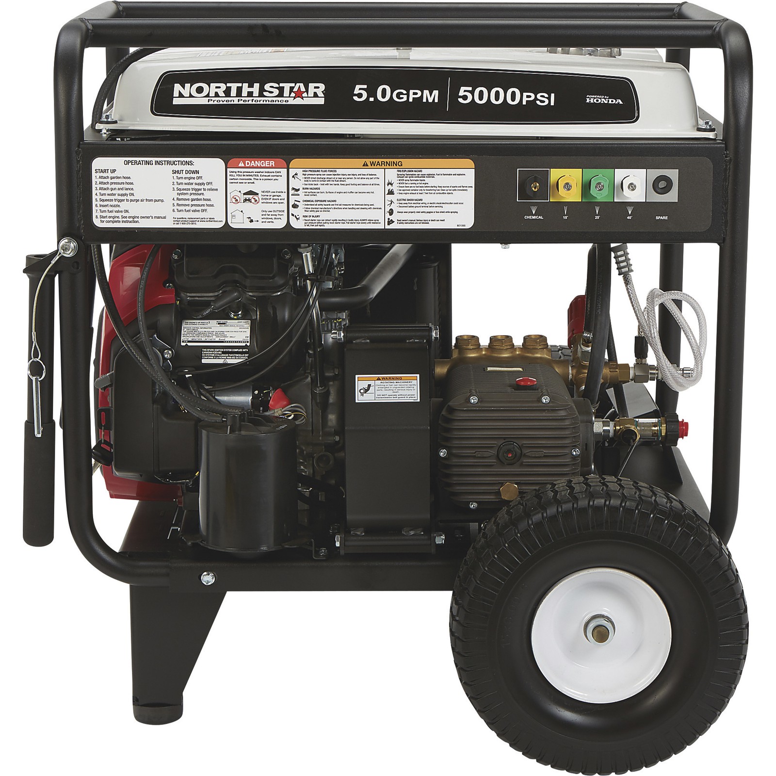 NorthStar Gas Cold Water Pressure Washer, Honda GX690 V-Twin OHV Engine,