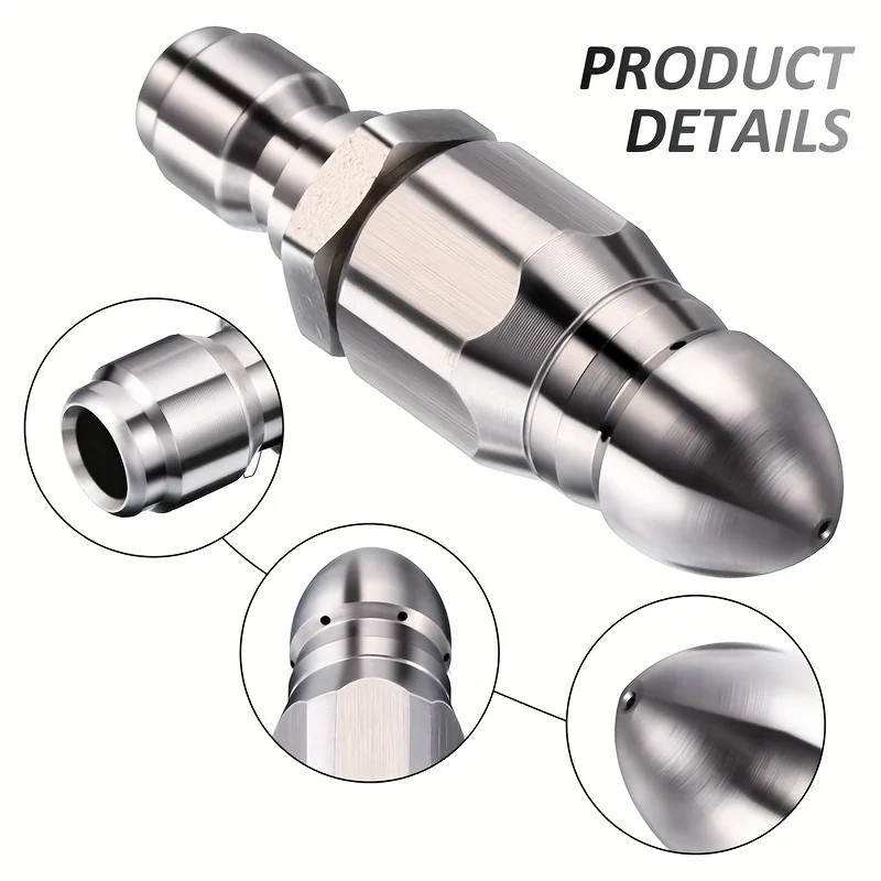 2Piece Cleaning Machine Drain Nozzle Set, Sewage Nozzle Combination, 1/4 Inch Hi