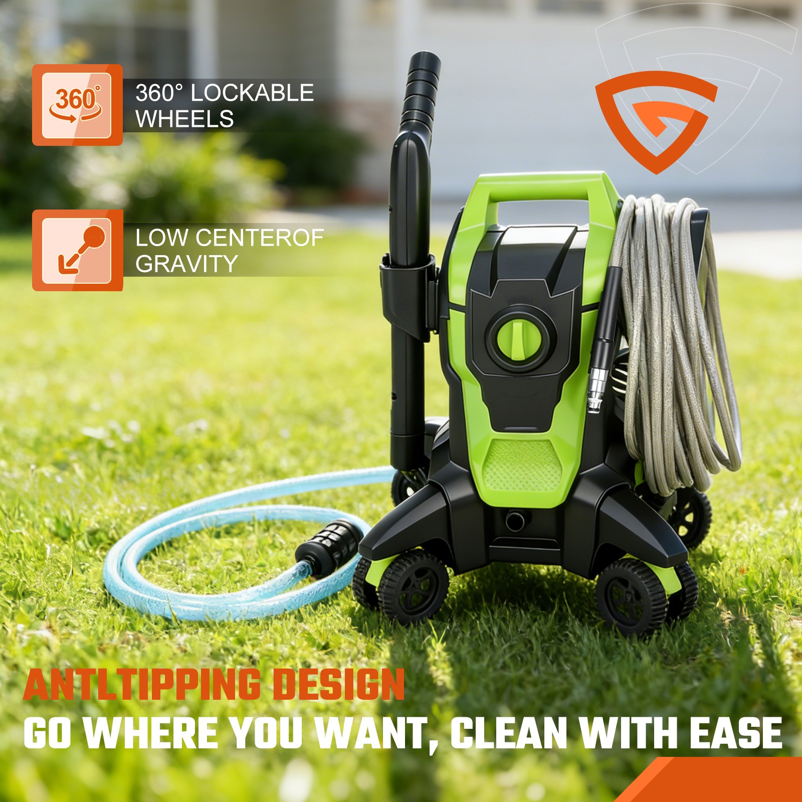 Electric Pressure Washer 2500PSI Max 3.0 GPM Power Washer Cleaning Machine