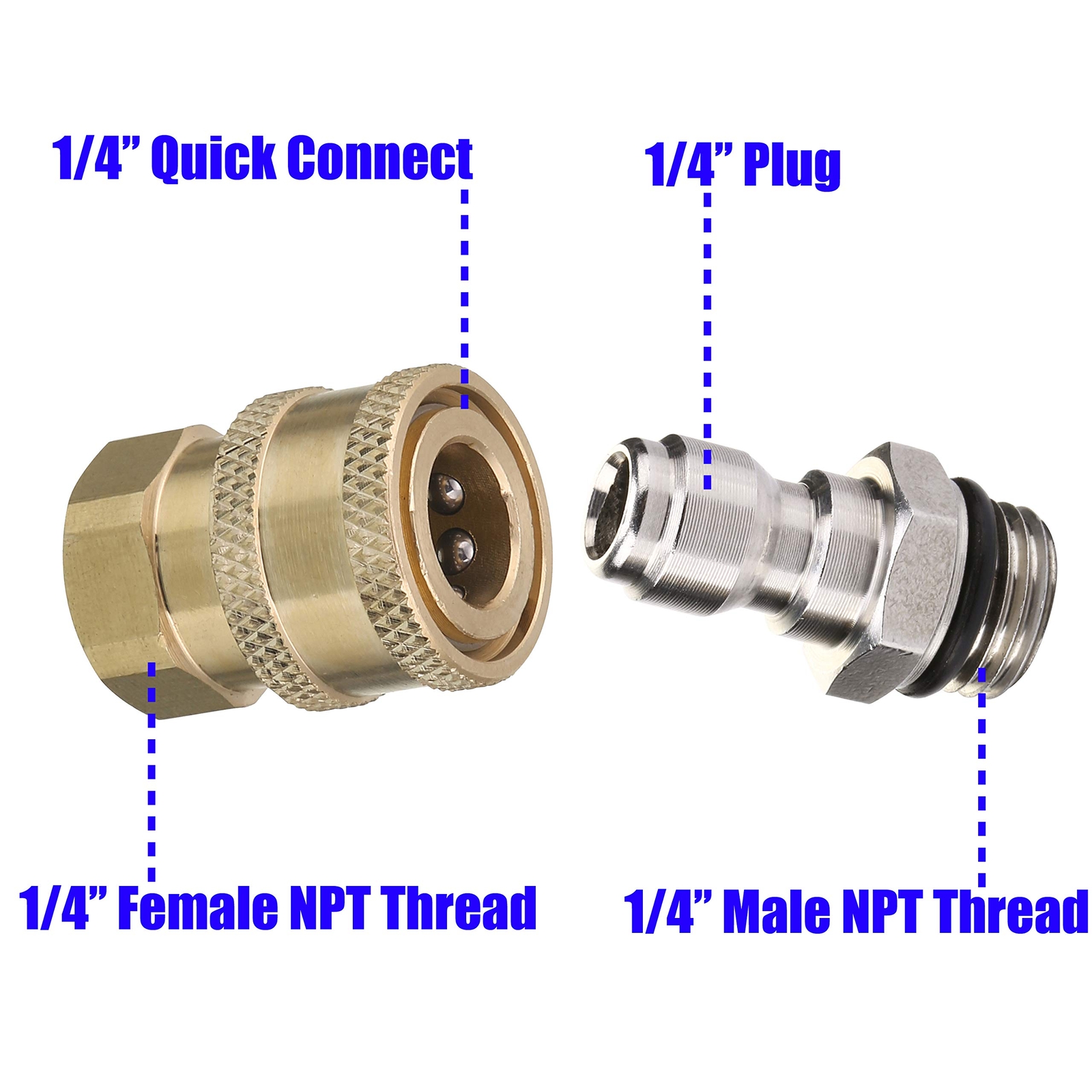 Pressure Washer Adapter Set 1/4 Inch Quick Disconnect Kit 5000 Psi
