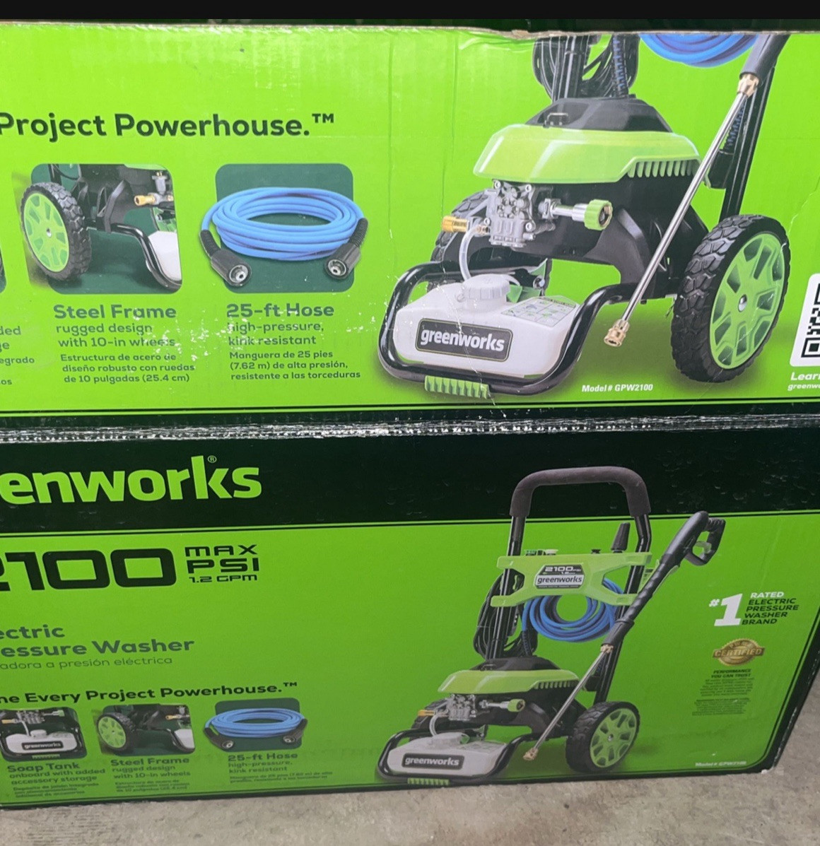 Green Works Power Washer 2100 Psi Max Power Electric