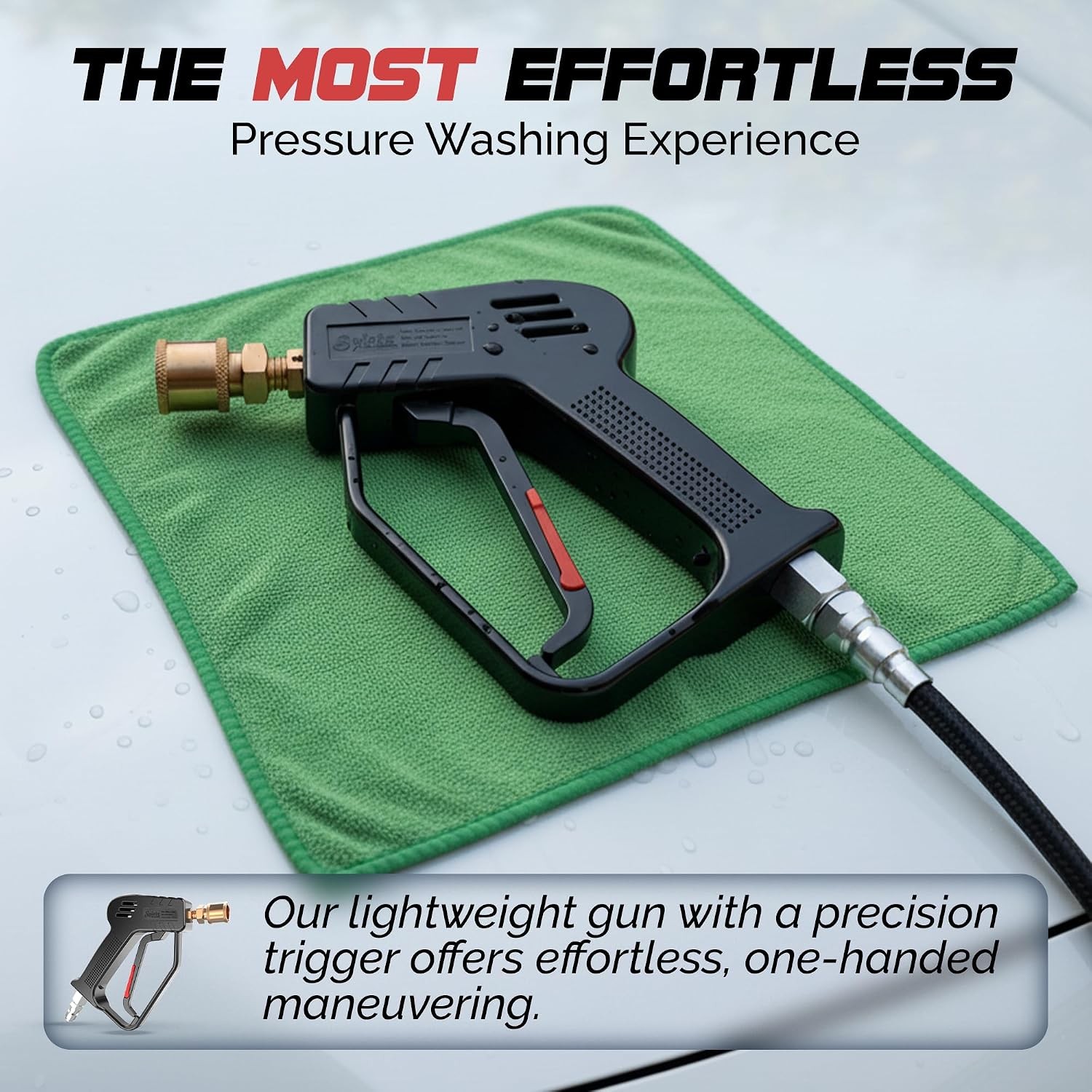 Pressure Washer Gun 4000 PSI Short Power Washer Gun | 360° Swivel, 3/8″ Quick Co
