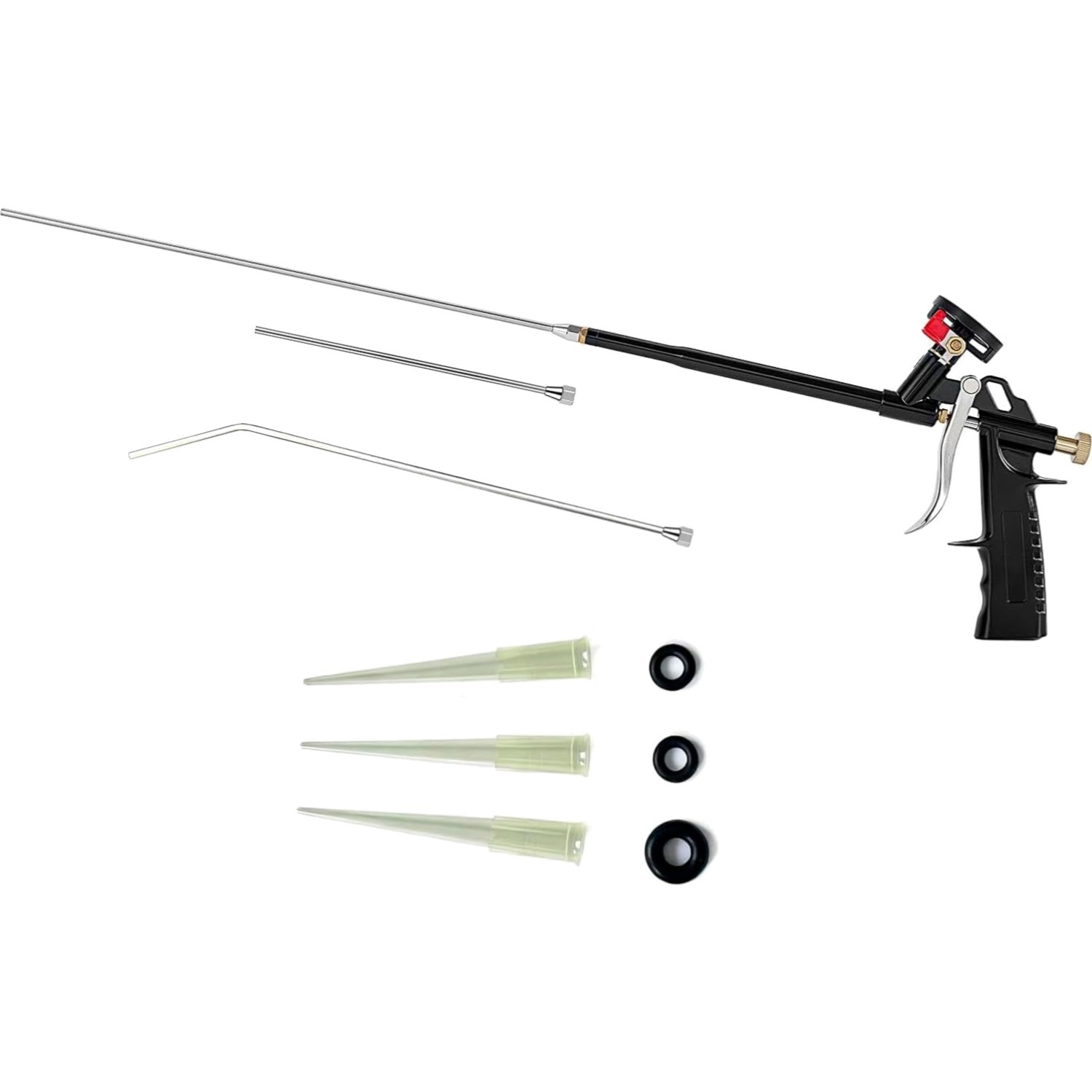 Multi-Purpose Foam Insulation Gun with Three Stainless Steel Nozzles Included