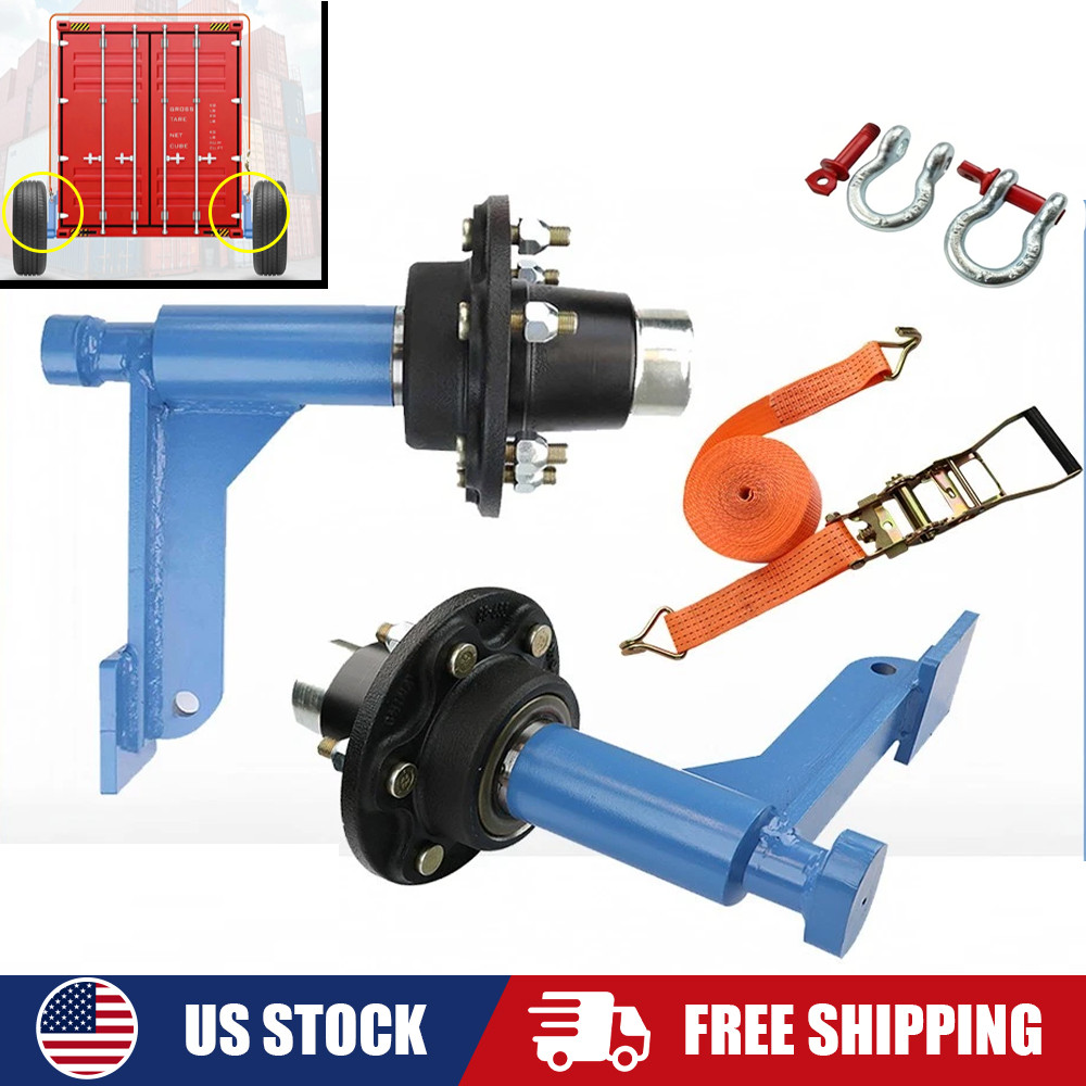 2-Pack 8800lbs Shipping Container Wheels，6×6.5 Lug，Heavy-Duty Container Axles