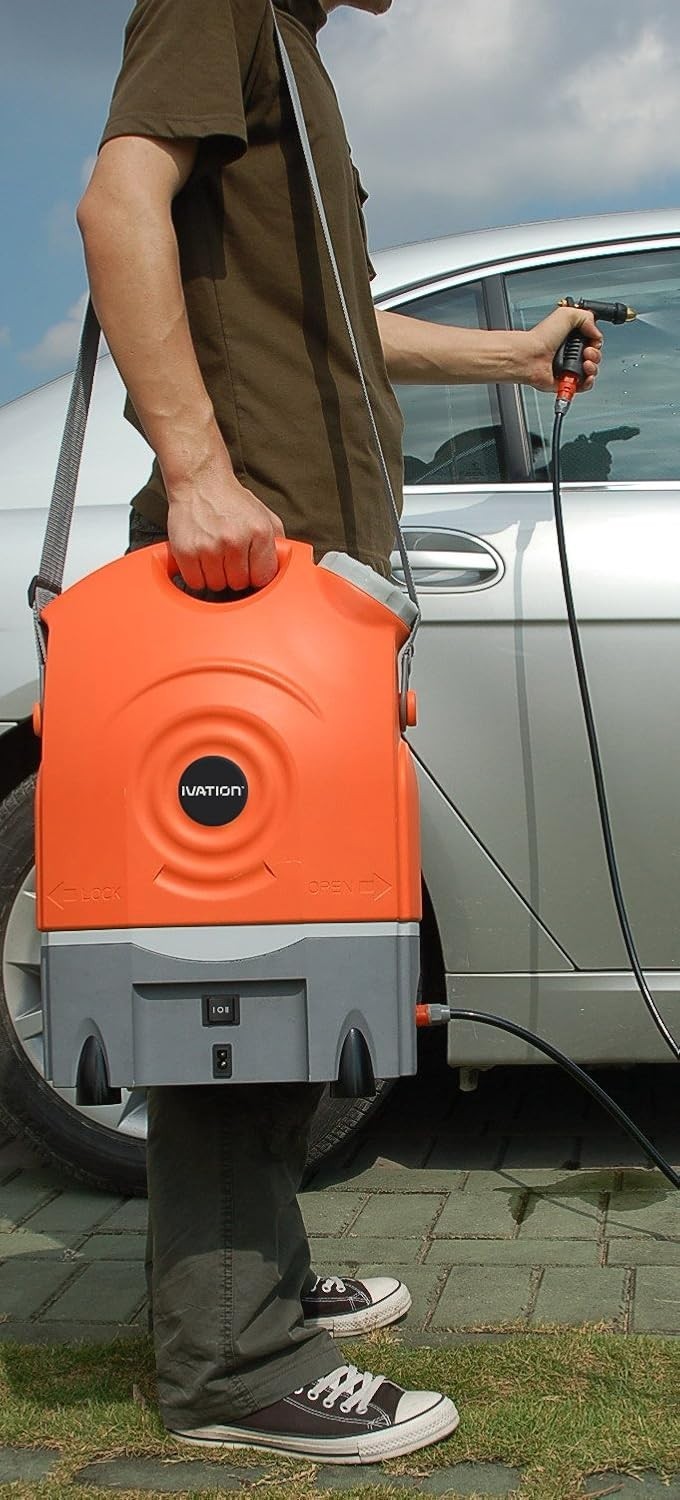 Multipurpose Portable Spray Washer w/ 4.5 Gal Tank – 130.5 PSI, Battery Powered