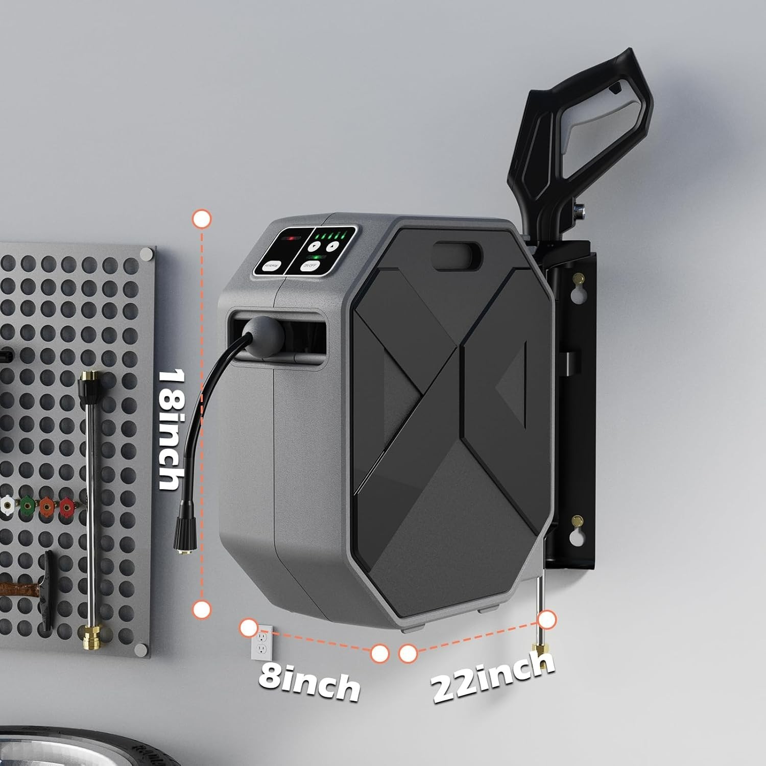 Electric Wall Mounted Power Washer -5000 PSI 3.4 GPM Adjustable Pressure Washer,