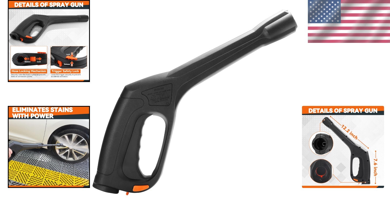 .FIXFANS Pressure Washer Gun 2000 PSI Compatible Portland Husky Black Decker