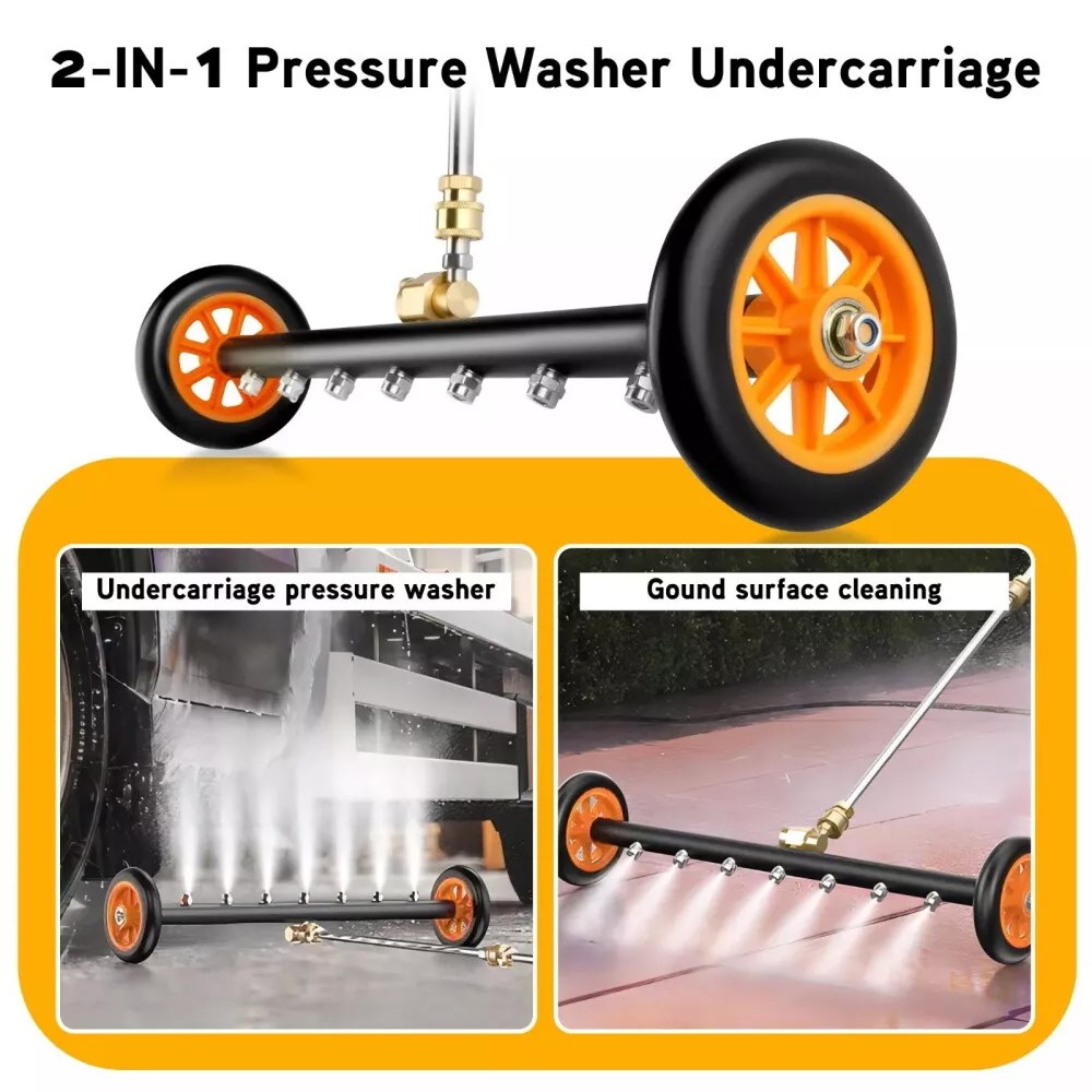 24″ Pressure Washer Water Broom Undercarriage Cleaner Driveway Surface Cleaner