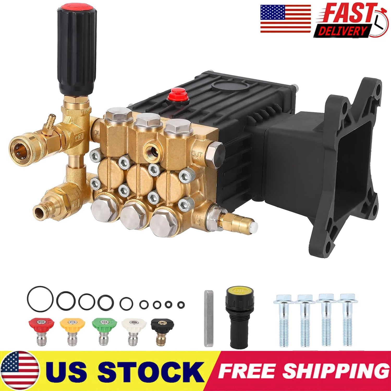 High Pressure Washing Pump 4000PSI 4.4GPM 1″ Compatible with Honda GX340/390/270