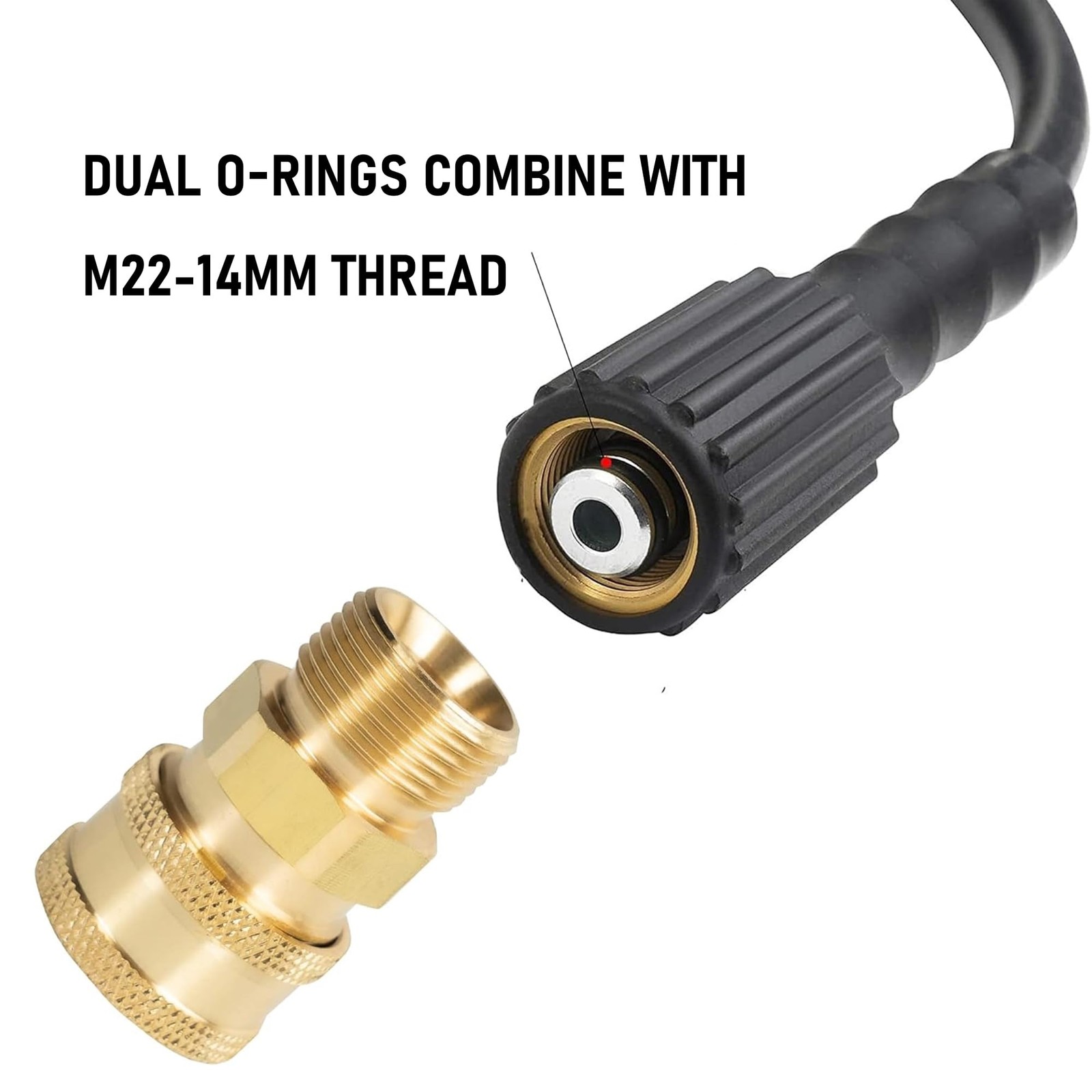 4 Pack Pressure Washer Quick Connect Kit, Quick Disconnect Kit, Metric M22 14…