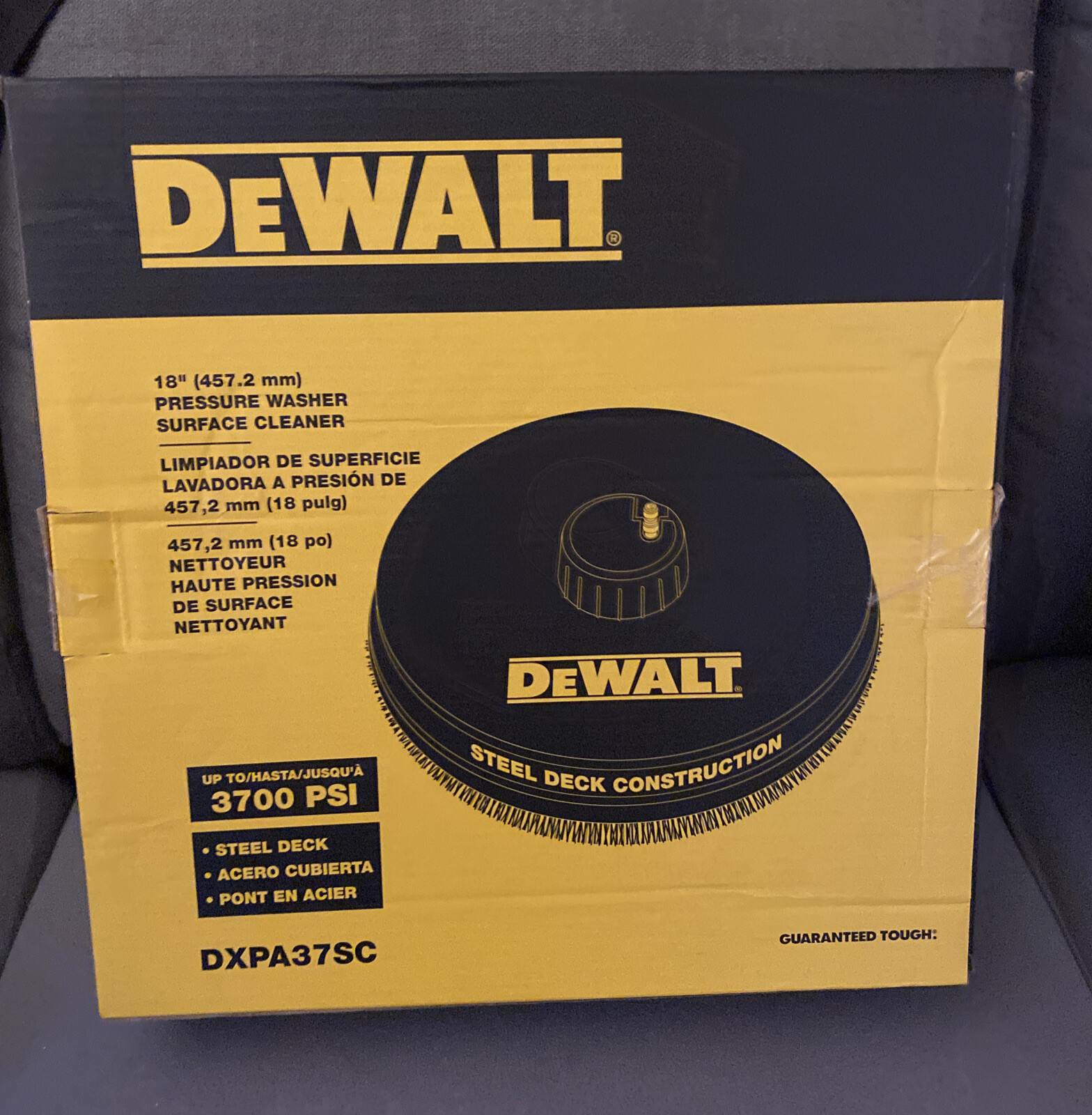 DEWALT DXPA37SC 18″ Surface Cleaner for Pressure Washer Steel Deck.