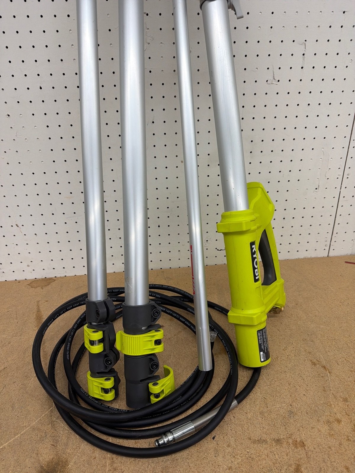 RYOBI 18 ft Telescoping Extension Pole with Brush for Pressure Washers 4200 PSI