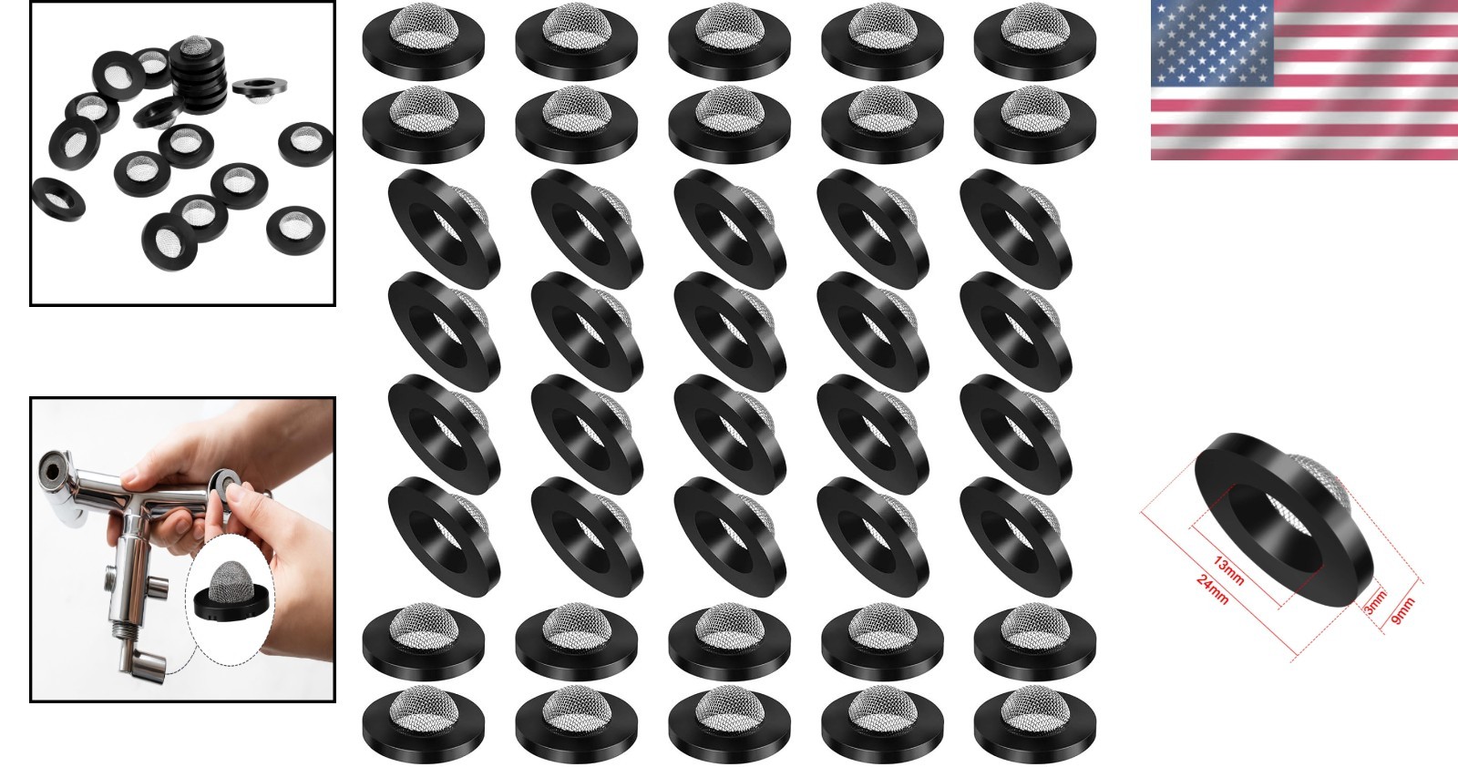 Versatile 40-Piece Hose Washers with Screen for Washing Machines & Garden Hoses