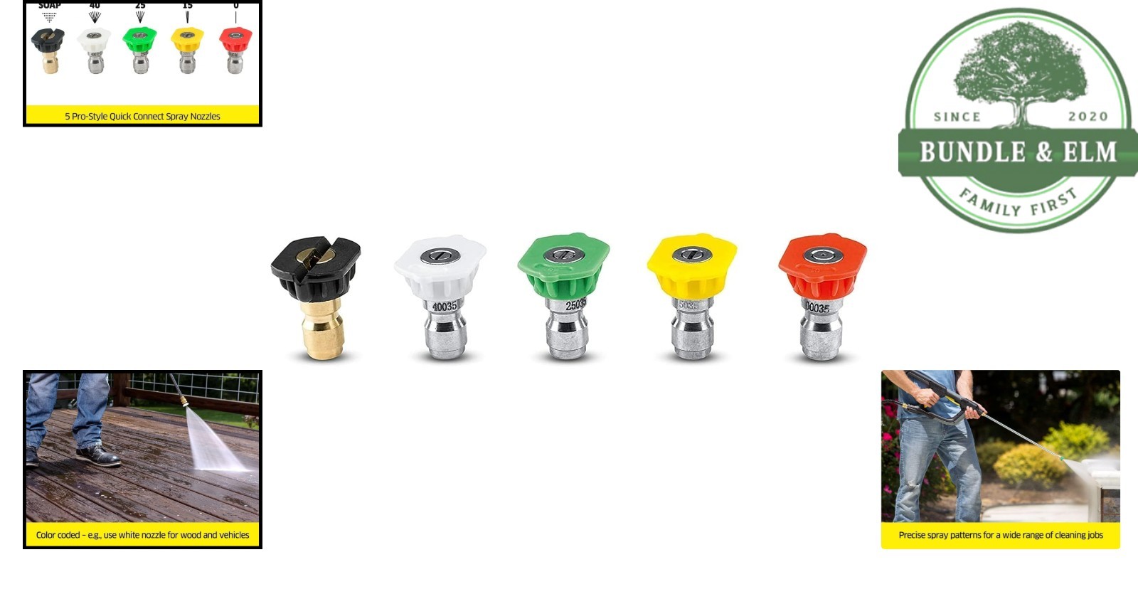 Pressure Washer Accessory Kit with Quick Connect Nozzles for All Cleaning Needs