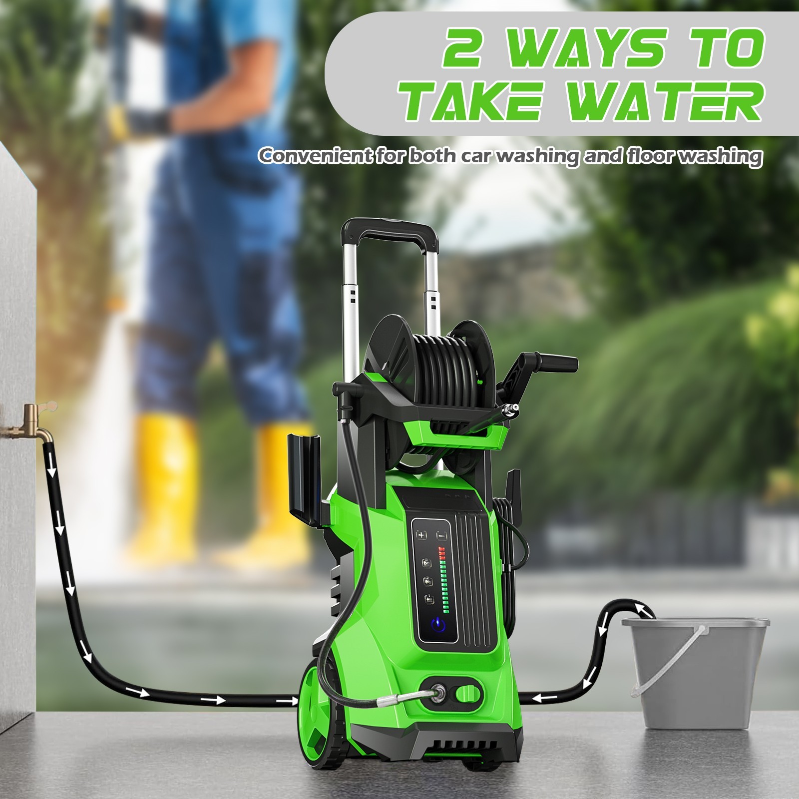 Pressure Washer 4500PSI 4.0GPM with Adj-15-Level Touch Screen For Car, Home yard