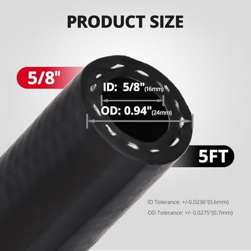 SAE J1532 150 PSI Power Steering Hose 5/8″ Transmission Cooler Hose 5FT