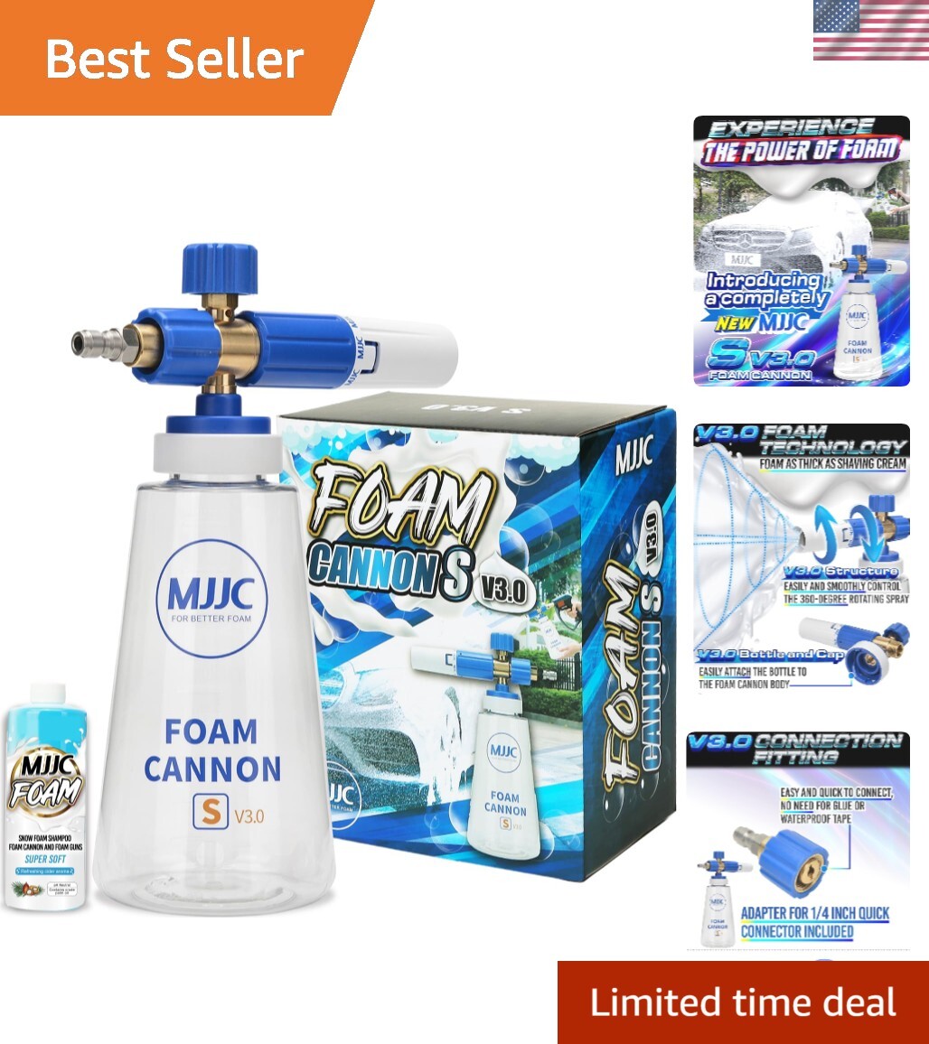 Foam Cannon S V3.0 Thicker Snow Foam Technology with 1/4 Inch Quick Connector…