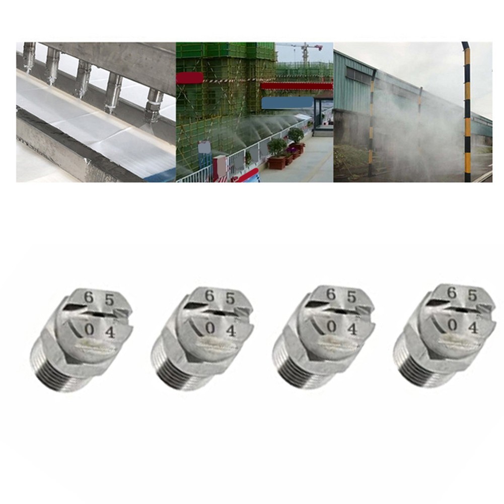 4pcs High Pressure Stainless Steel Spray Nozzle – Efficient 65° Fan Tip New