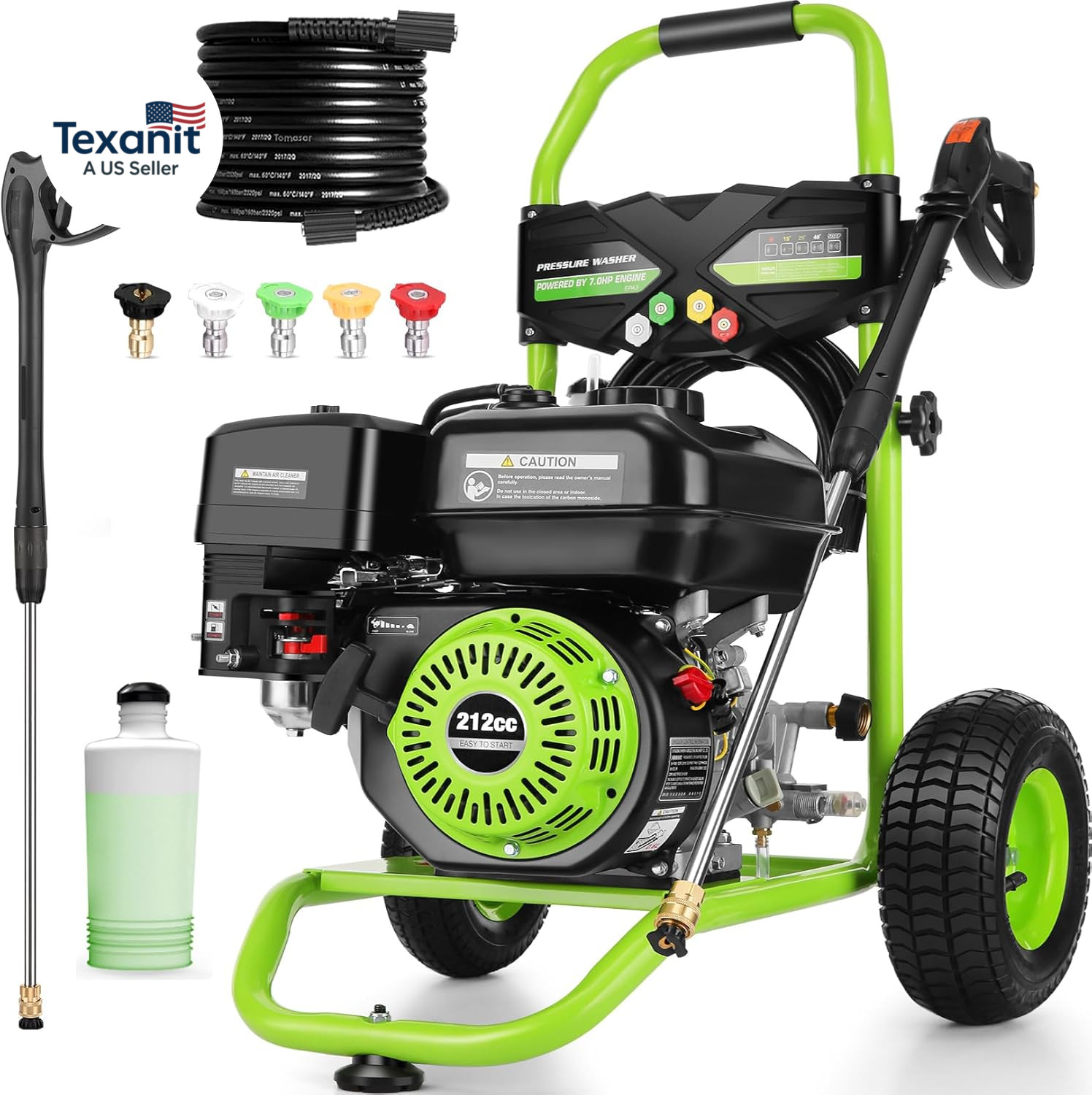 Professional 4200PSI 4GPM 212CC Gas Exterior Cleaner, 7.0HP Commercial Washing M