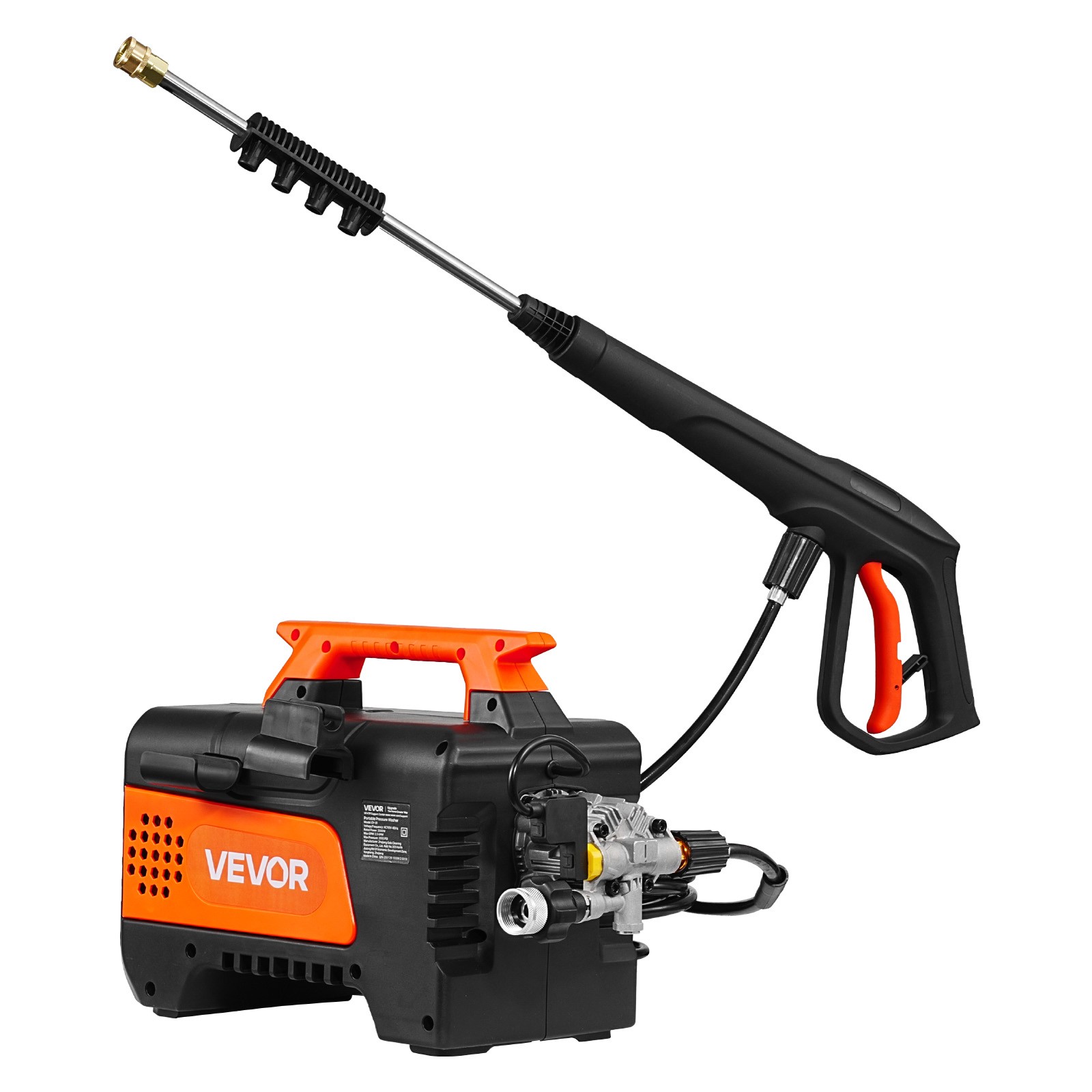 VEVOR Electric Pressure Washer 1958 PSI 2.5 GPM Portable 4 Nozzles for Patio