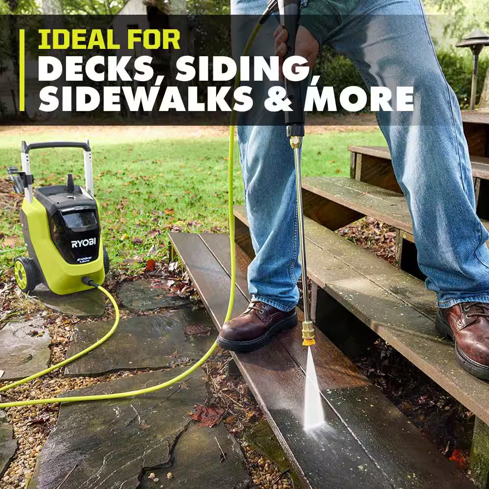 2100 PSI 1.2 GPM Cold Water Corded Electric Pressure Washer with Water Broom
