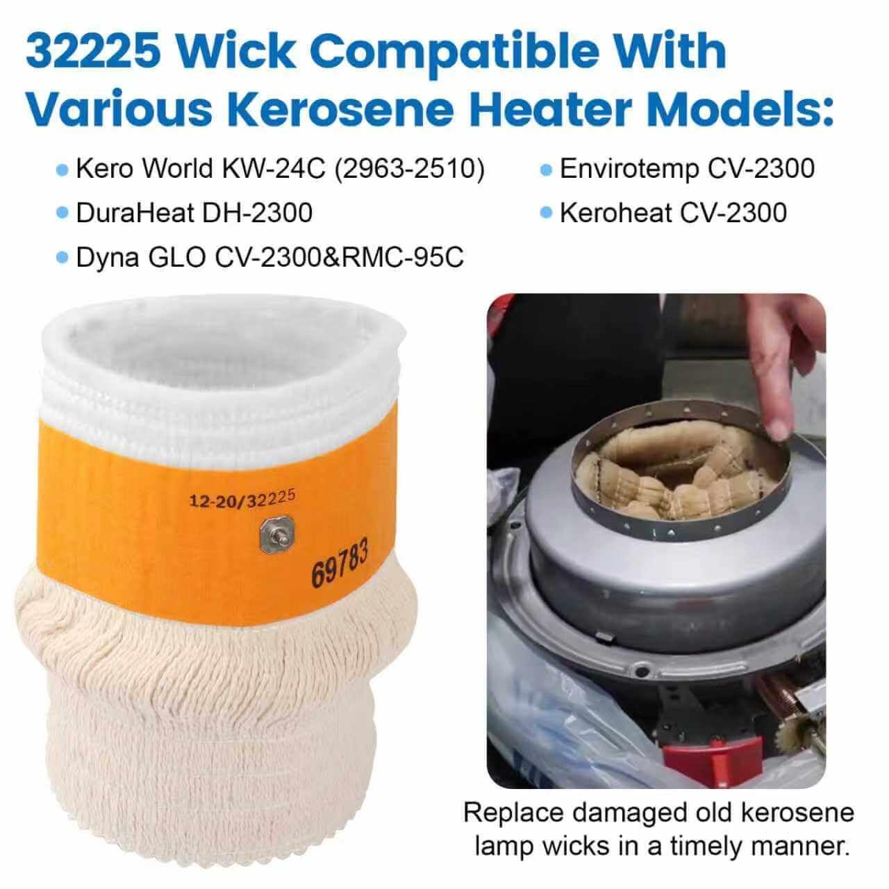 32225 Kerosene Heater Replacement Wick – Compatible with Kero World Beige