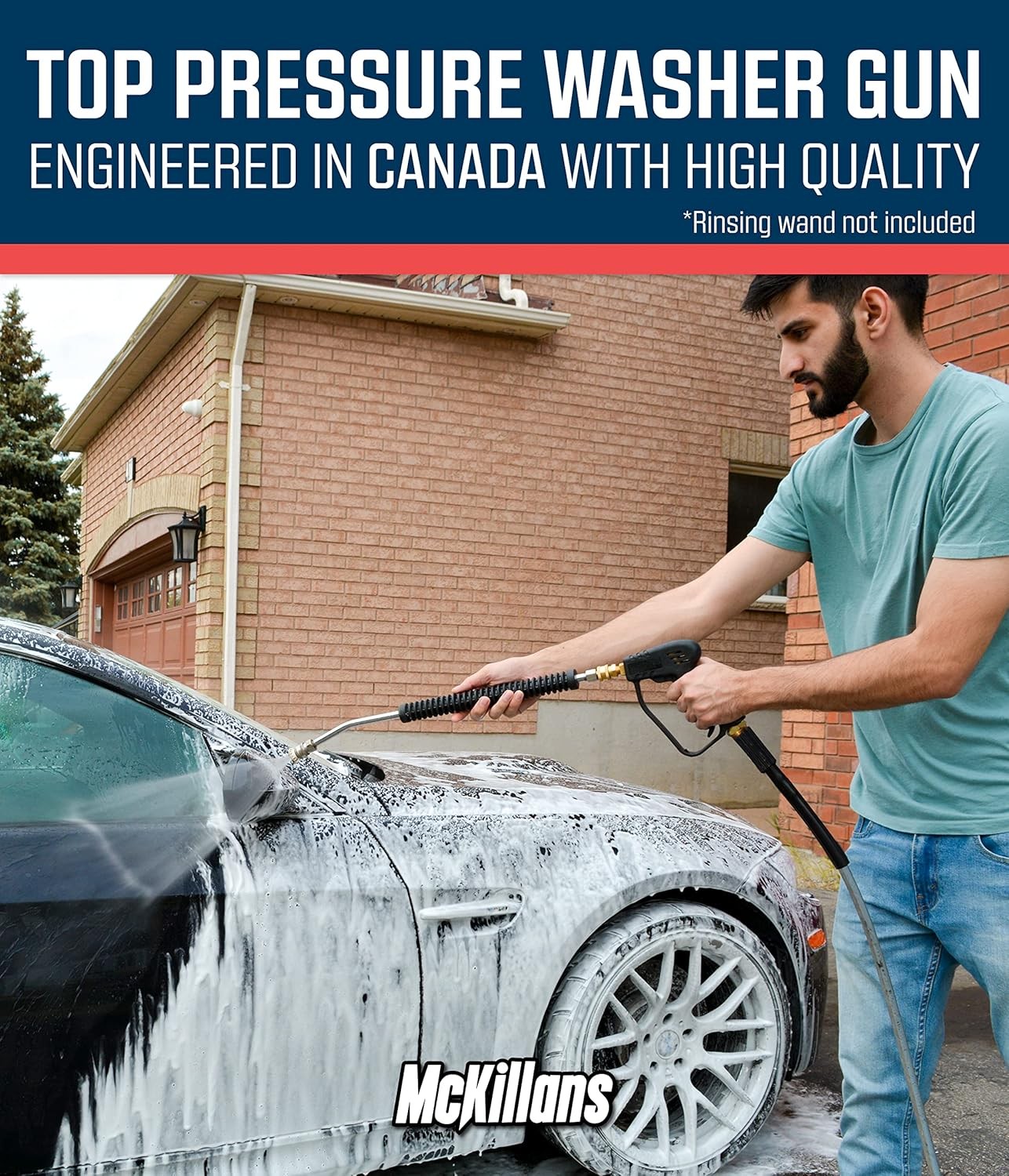 Short Pressure Washer Gun with Replacement M22 Inlet- High Pressure Water Handle