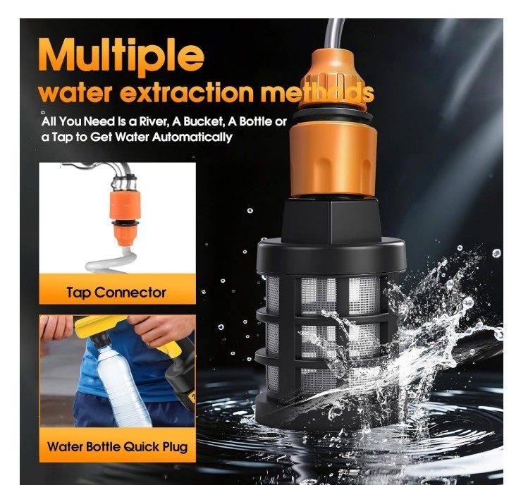 Cordless Portable Washer, Battery Operated Washer with 5M Elastic Hose