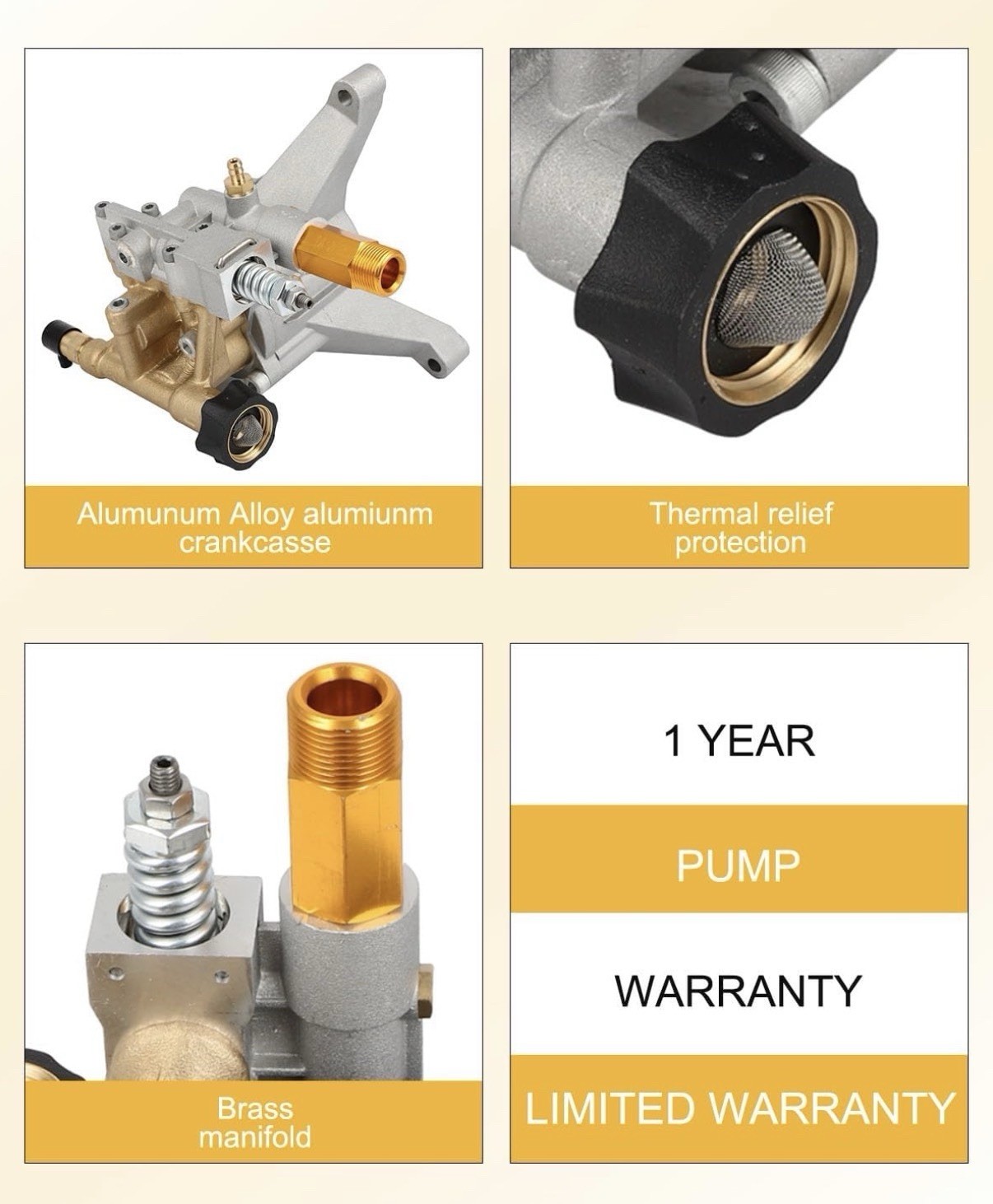 7/8″ Shaft Vertical Pressure Washer Pump 3200 PSI 2.5 GPM For Power Washers