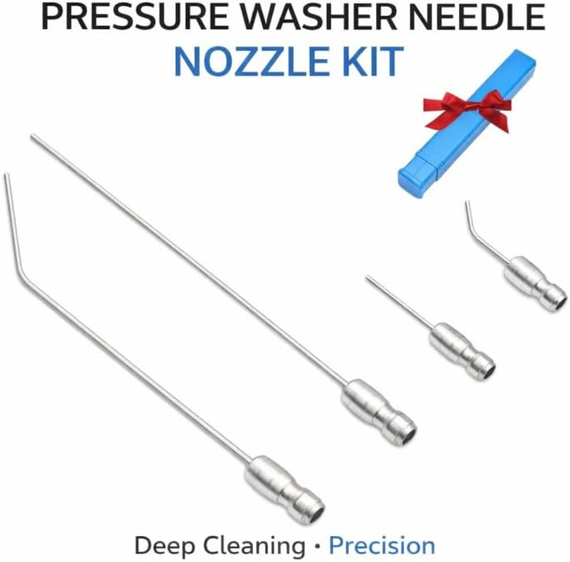 High Pressure Washer Nozzle Kit for Washing,Stainless Steel Flush Wand Extension