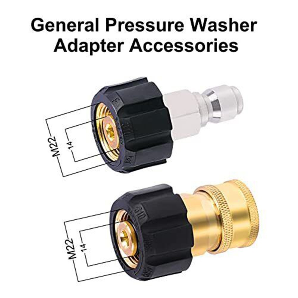 M22 14mm to 3/8 inch Quick Connect Adapter Kit for Pressure Washer