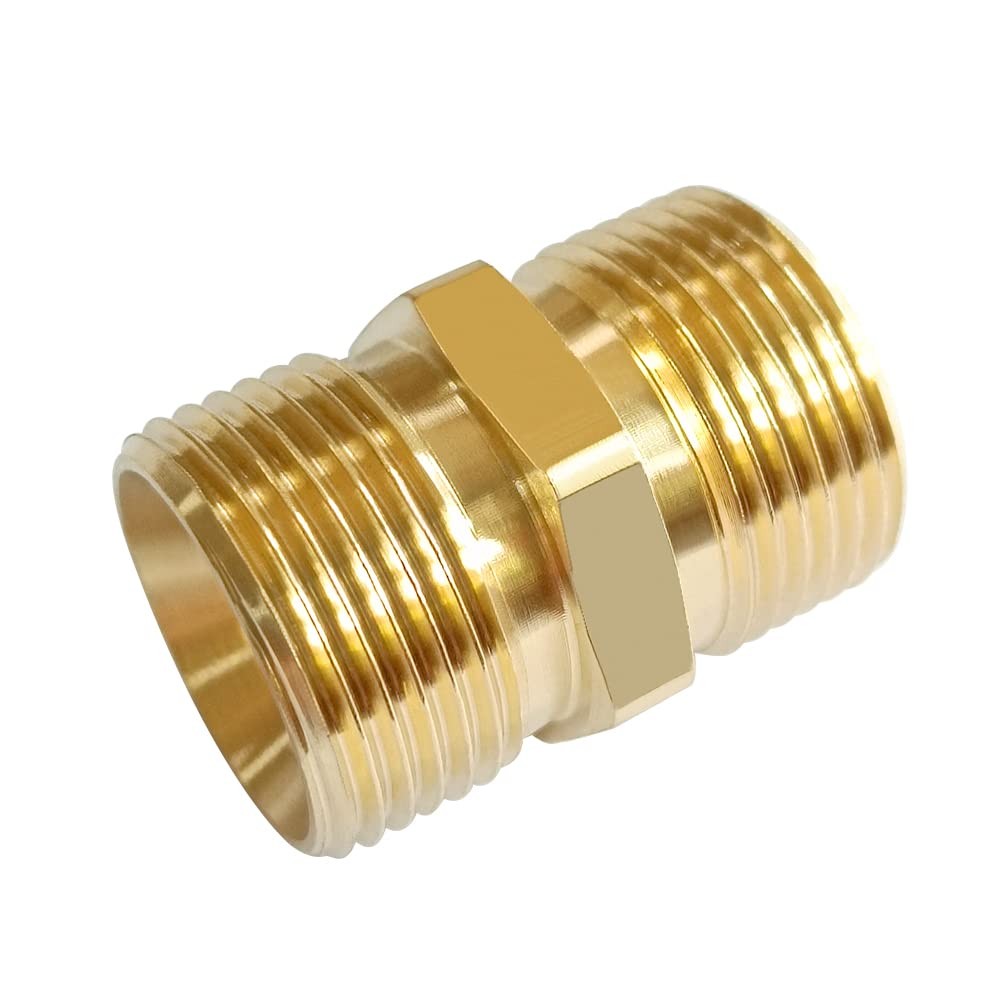 2PCS Brass Pressure Washer Coupler, M22-14mm Male x M22-15mm Male Thread, 450…