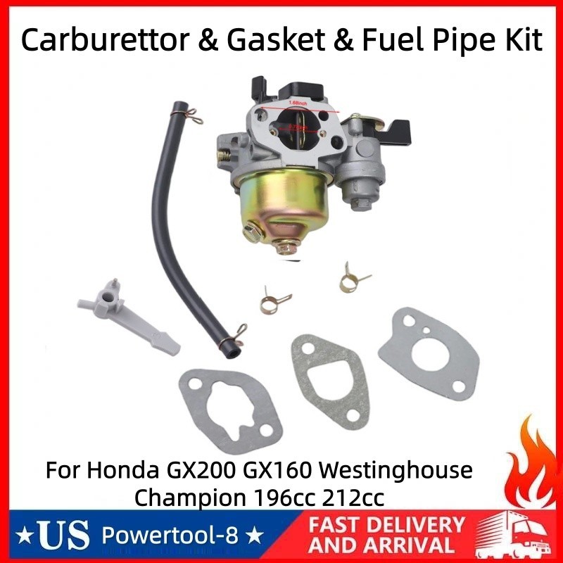 Carburetor Kit Compatible With 212cc For Honda For GX200 For GX160 16100-ZL0-W51