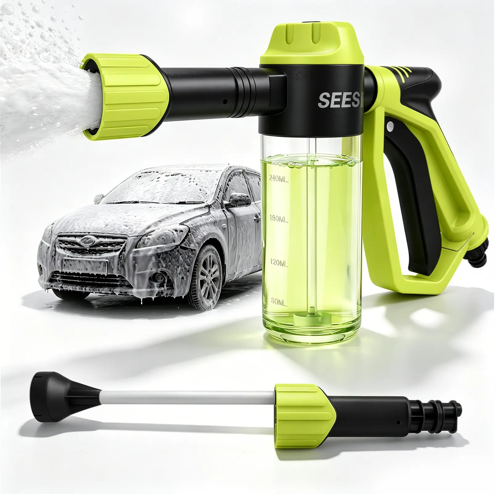 Seese Car Wash Foam Gun for Garden Hose, Foam Cannon Car Wash Kit with High Pres