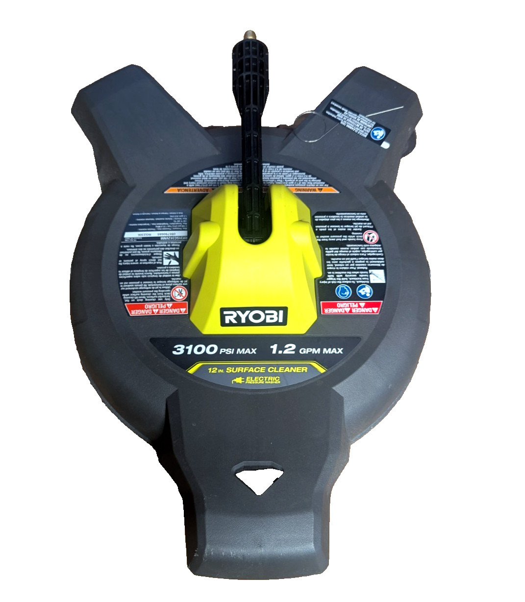RYOBI 12 in. 3100 PSI Electric Pressure Washer Surface Cleaner w/ Caster Wheels