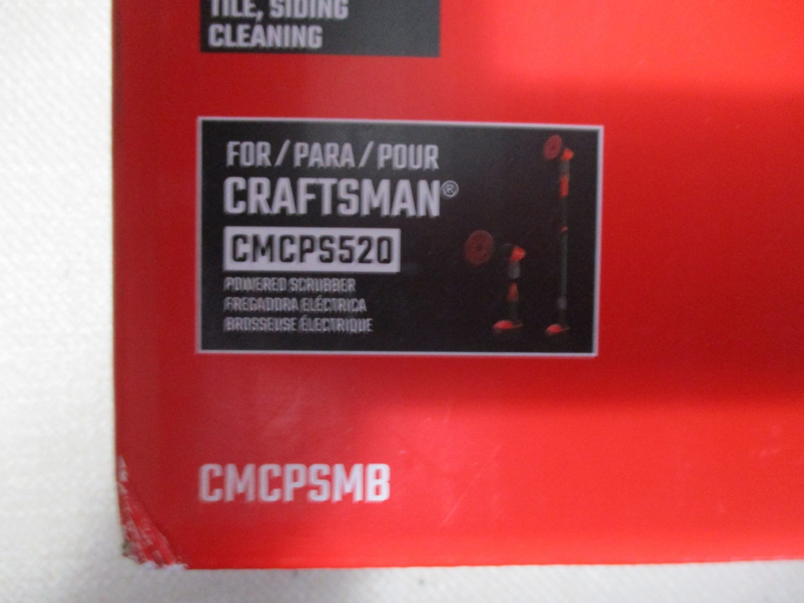 NEW CRAFTSMAN Power Scrubber Medium Bristle Brush-RED- CMCPSMB- Free Ship